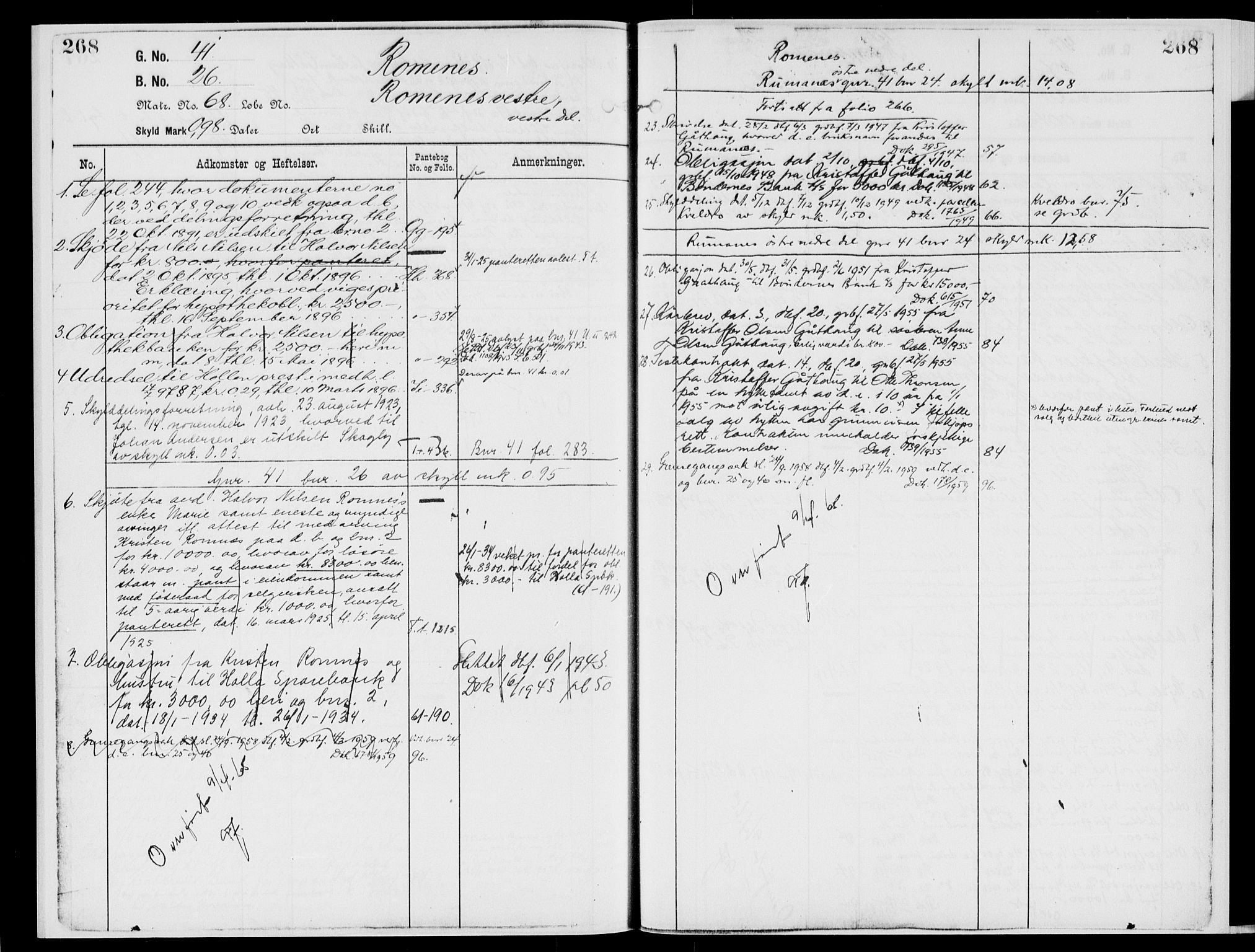Nedre Telemark sorenskriveri, AV/SAKO-A-135/G/Gb/Gbg/L0002: Mortgage register no. VII 2, p. 268