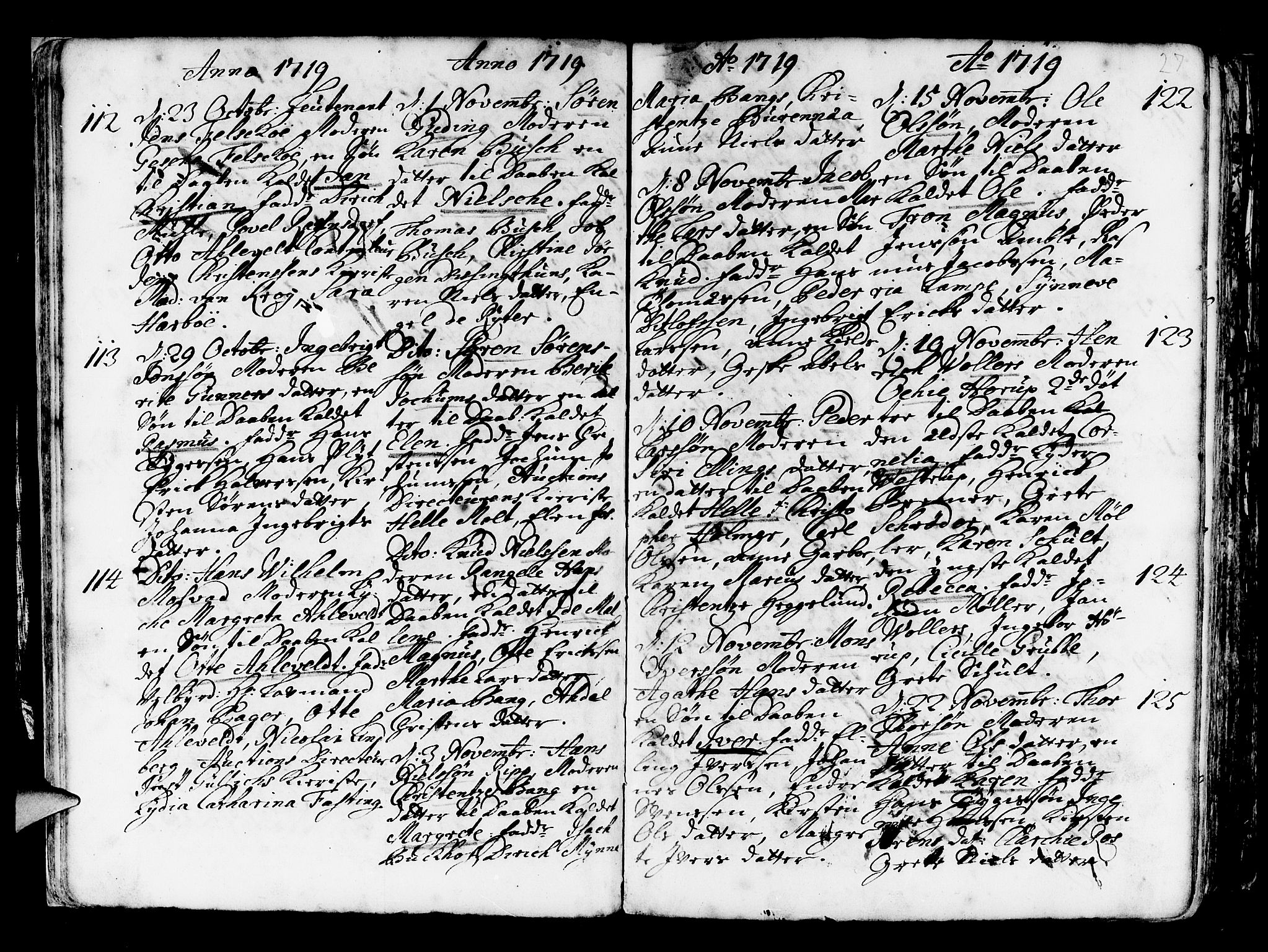 Nykirken Sokneprestembete, AV/SAB-A-77101/H/Haa/L0003: Parish register (official) no. A 3, 1717-1764, p. 27