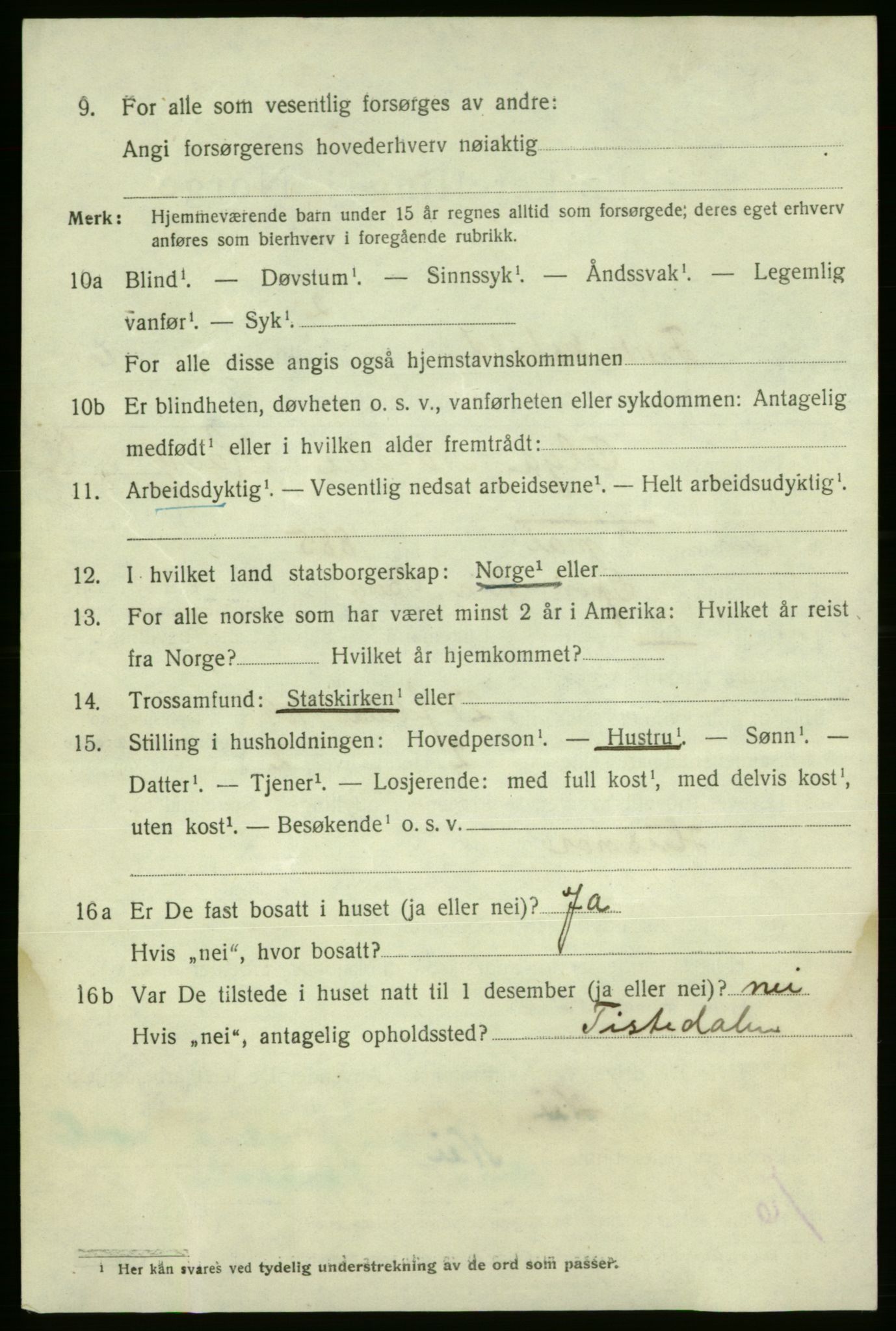 SAO, 1920 census for Fredrikshald, 1920, p. 12913