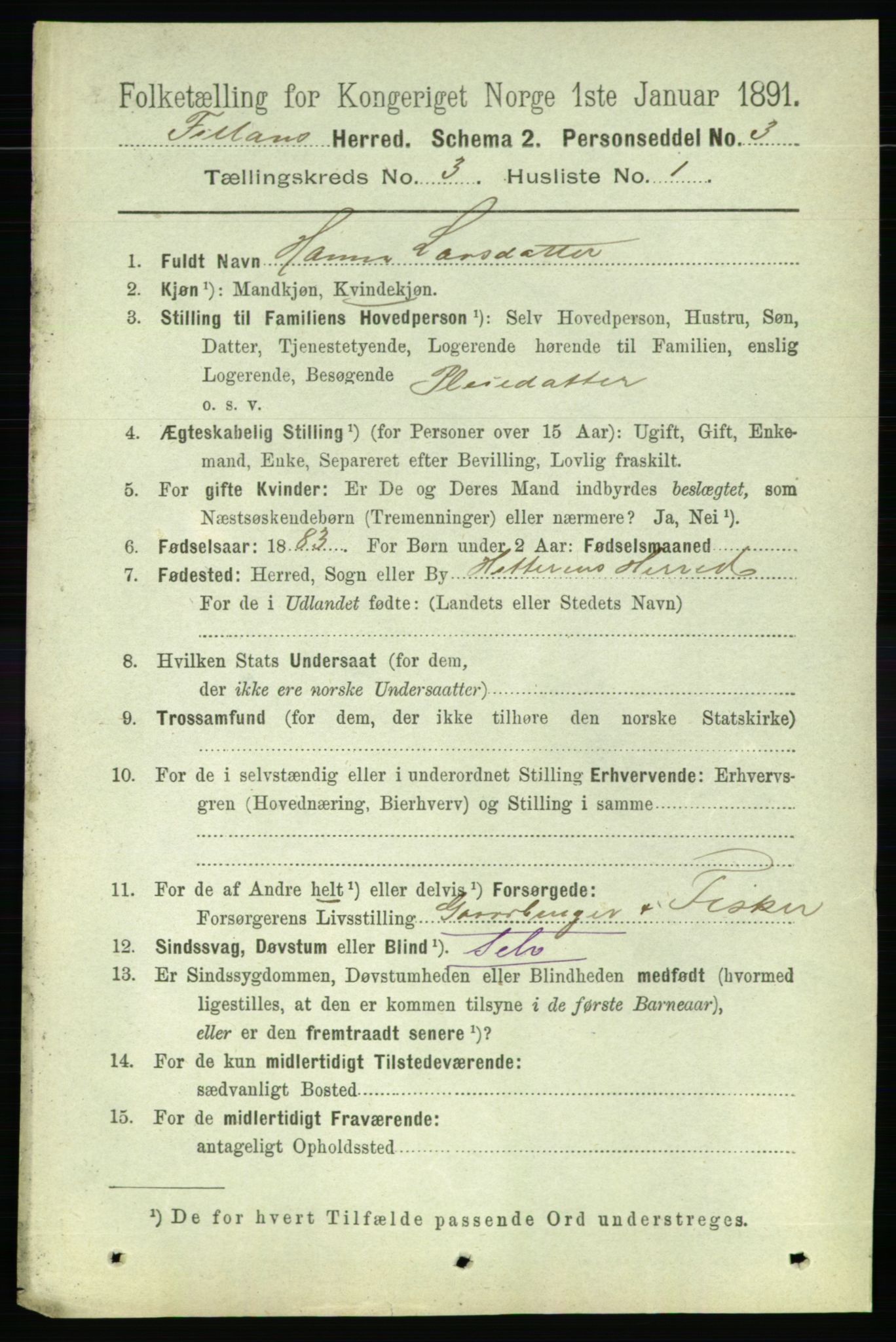 RA, 1891 census for 1616 Fillan, 1891, p. 458