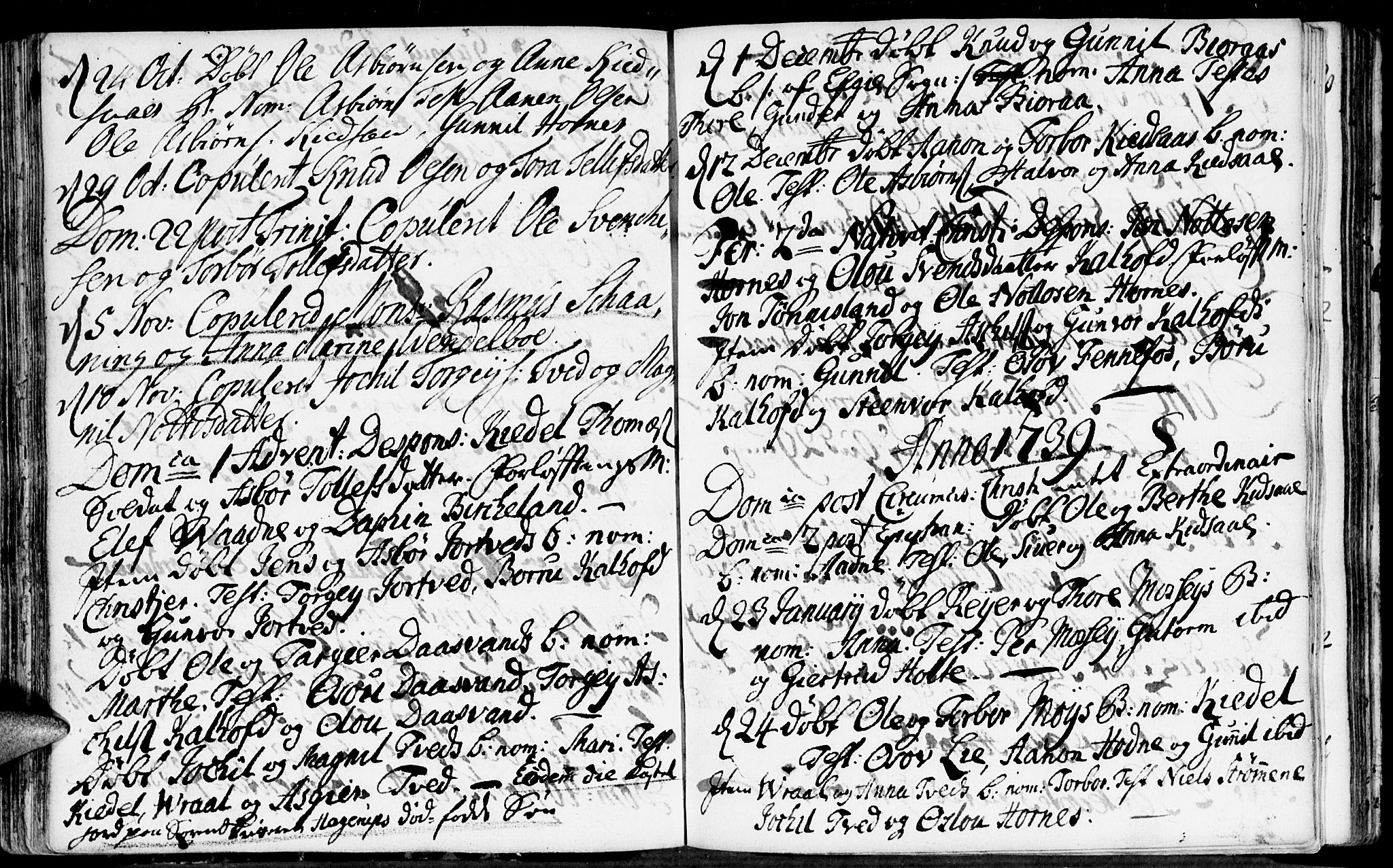 Evje sokneprestkontor, SAK/1111-0008/F/Fa/Fab/L0001: Parish register (official) no. A 1, 1704-1764, p. 140-141