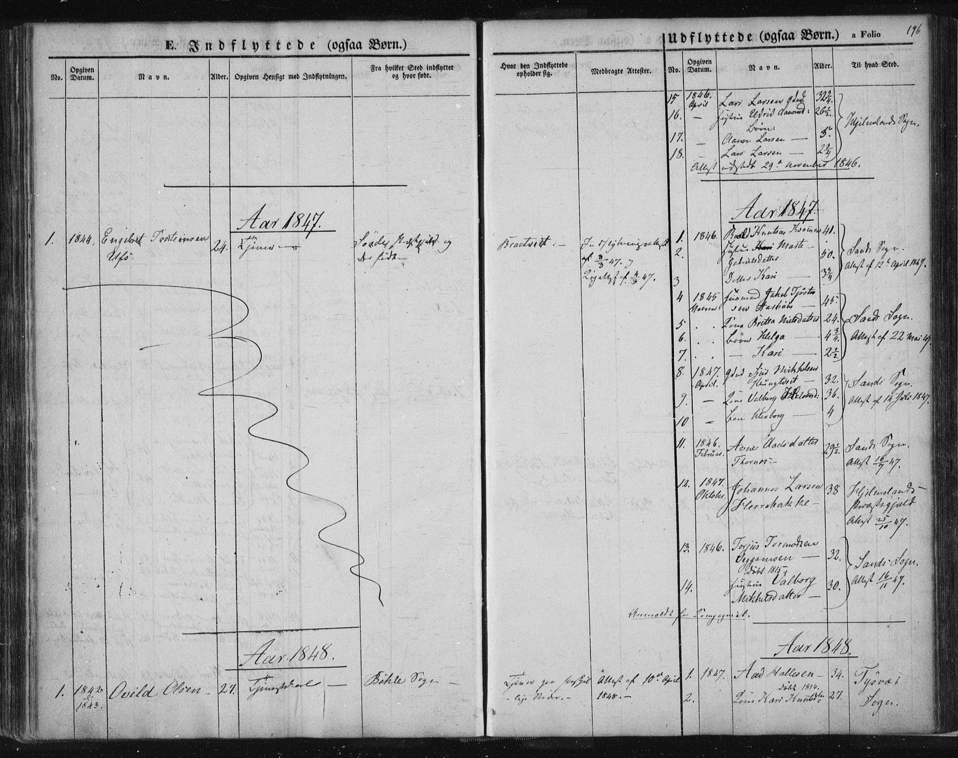 Suldal sokneprestkontor, SAST/A-101845/01/IV/L0008: Parish register (official) no. A 8, 1836-1853, p. 196