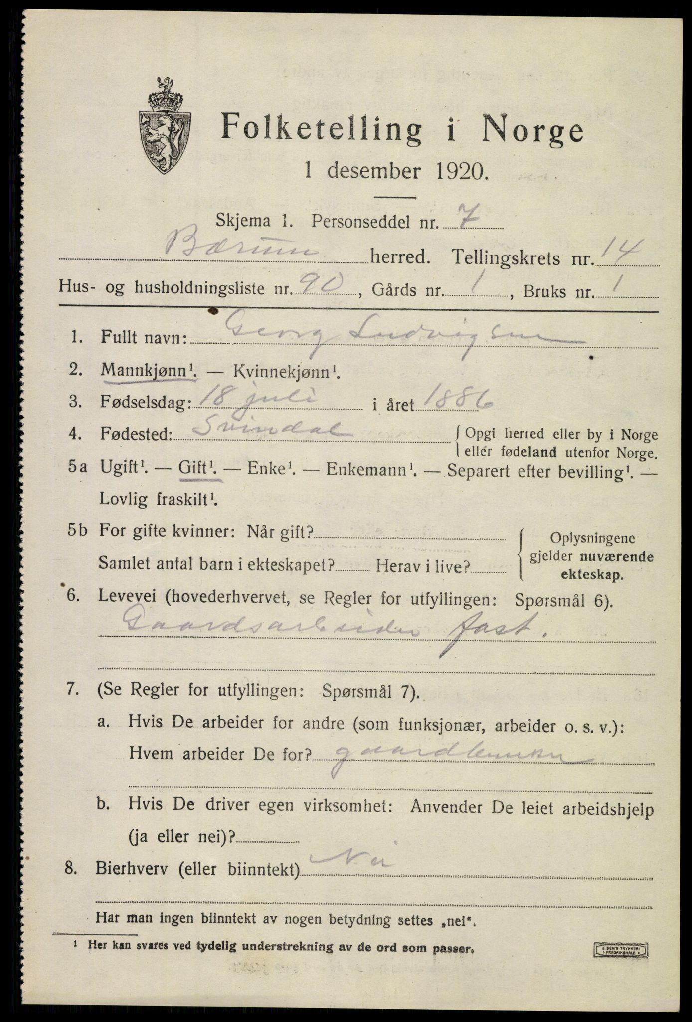 SAO, 1920 census for Bærum, 1920, p. 42280