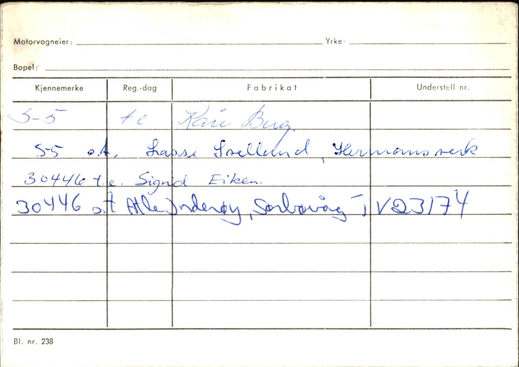 Statens vegvesen, Sogn og Fjordane vegkontor, SAB/A-5301/4/F/L0126: Eigarregister Fjaler M-Å. Leikanger A-Å, 1945-1975, p. 2263