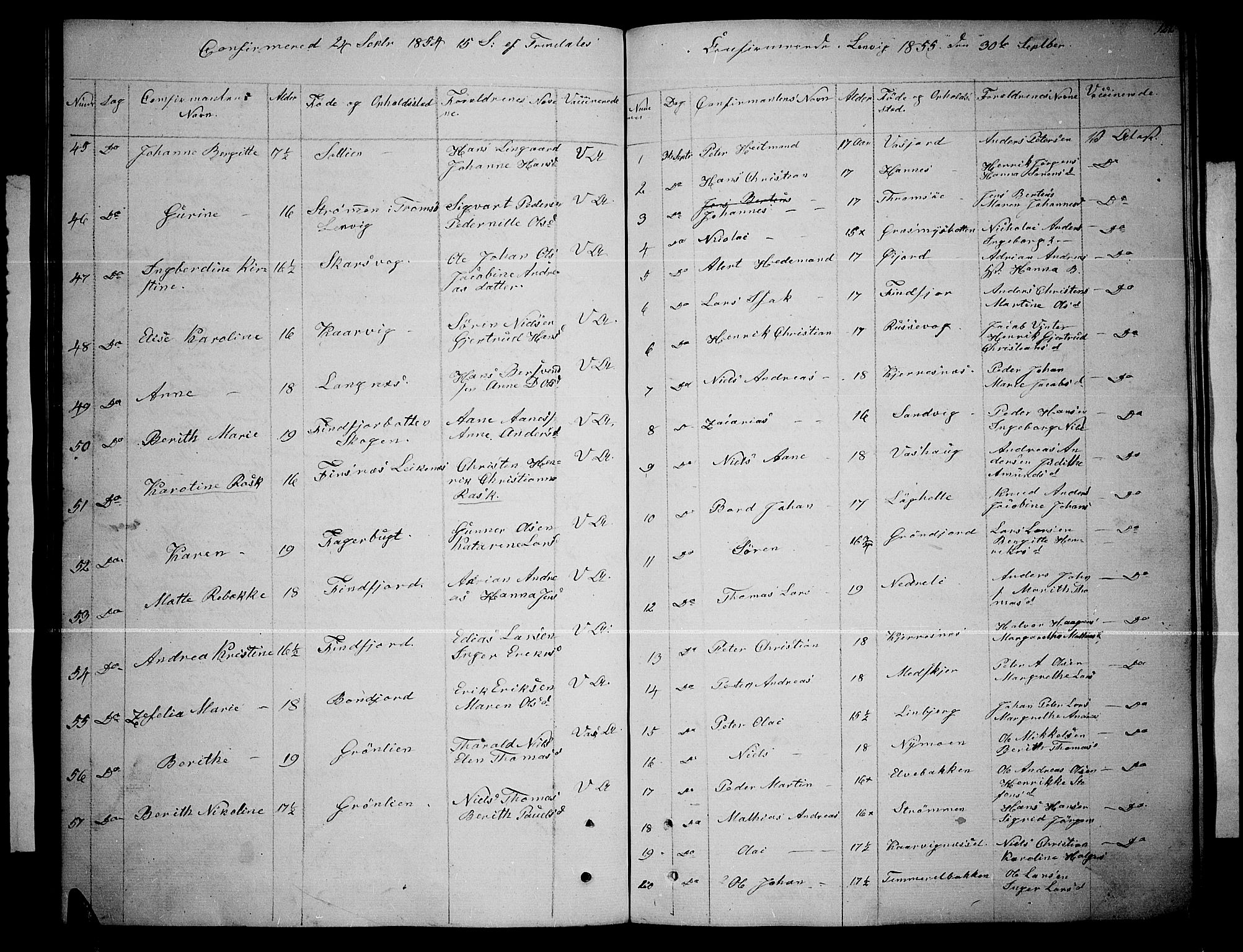Lenvik sokneprestembete, SATØ/S-1310/H/Ha/Hab/L0003klokker: Parish register (copy) no. 3, 1844-1858, p. 122