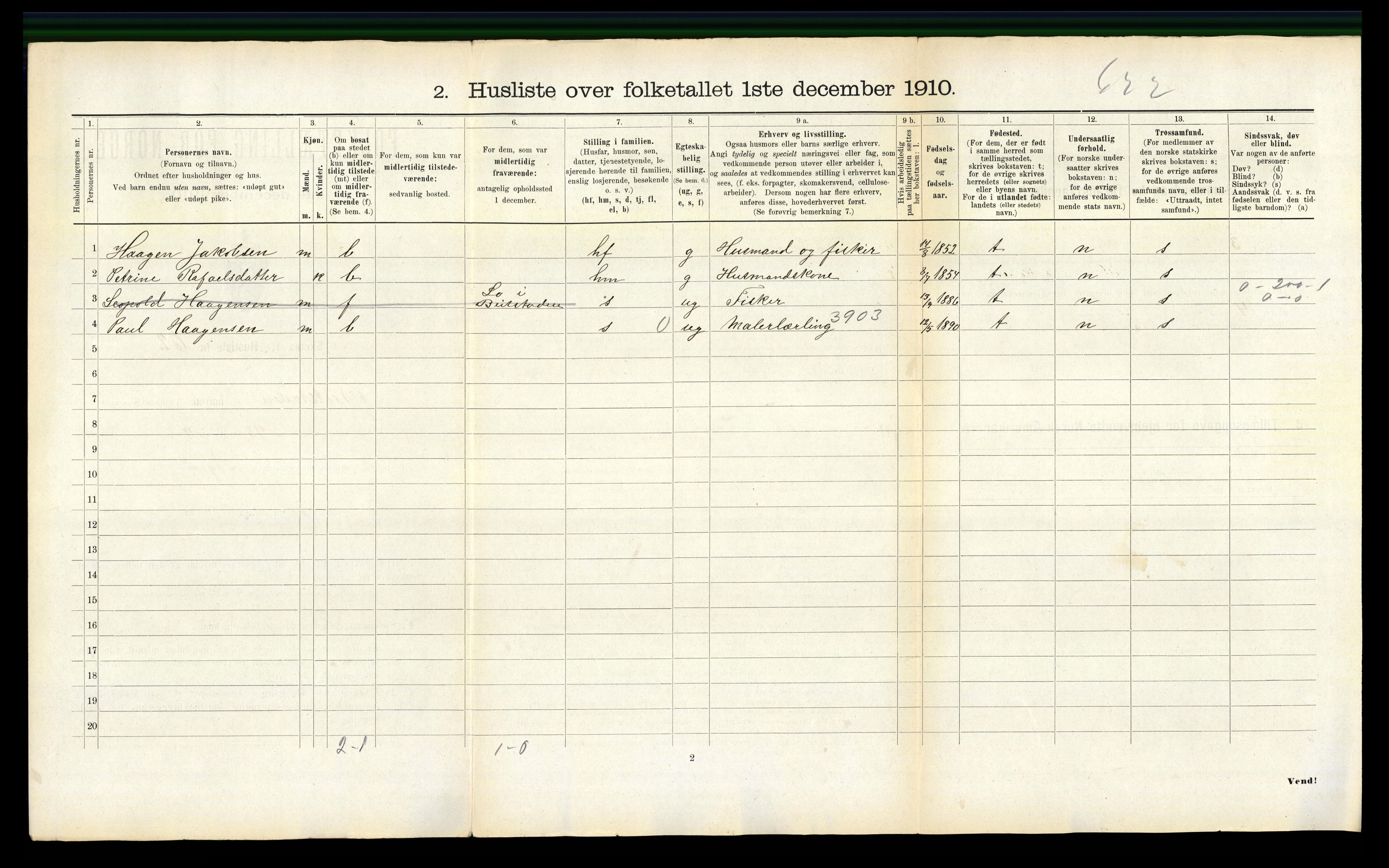 RA, 1910 census for Beitstad, 1910, p. 836