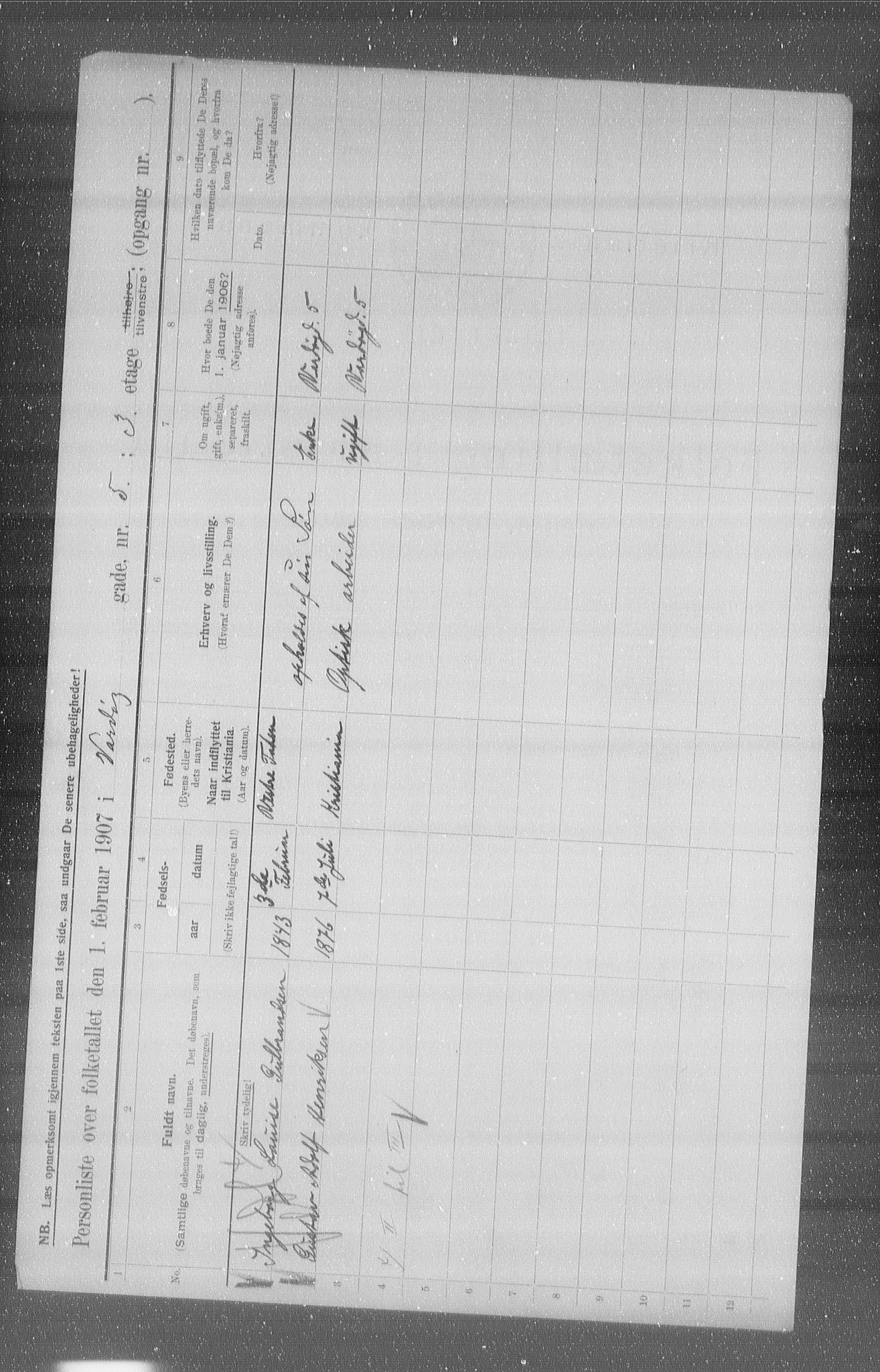 OBA, Municipal Census 1907 for Kristiania, 1907, p. 61984