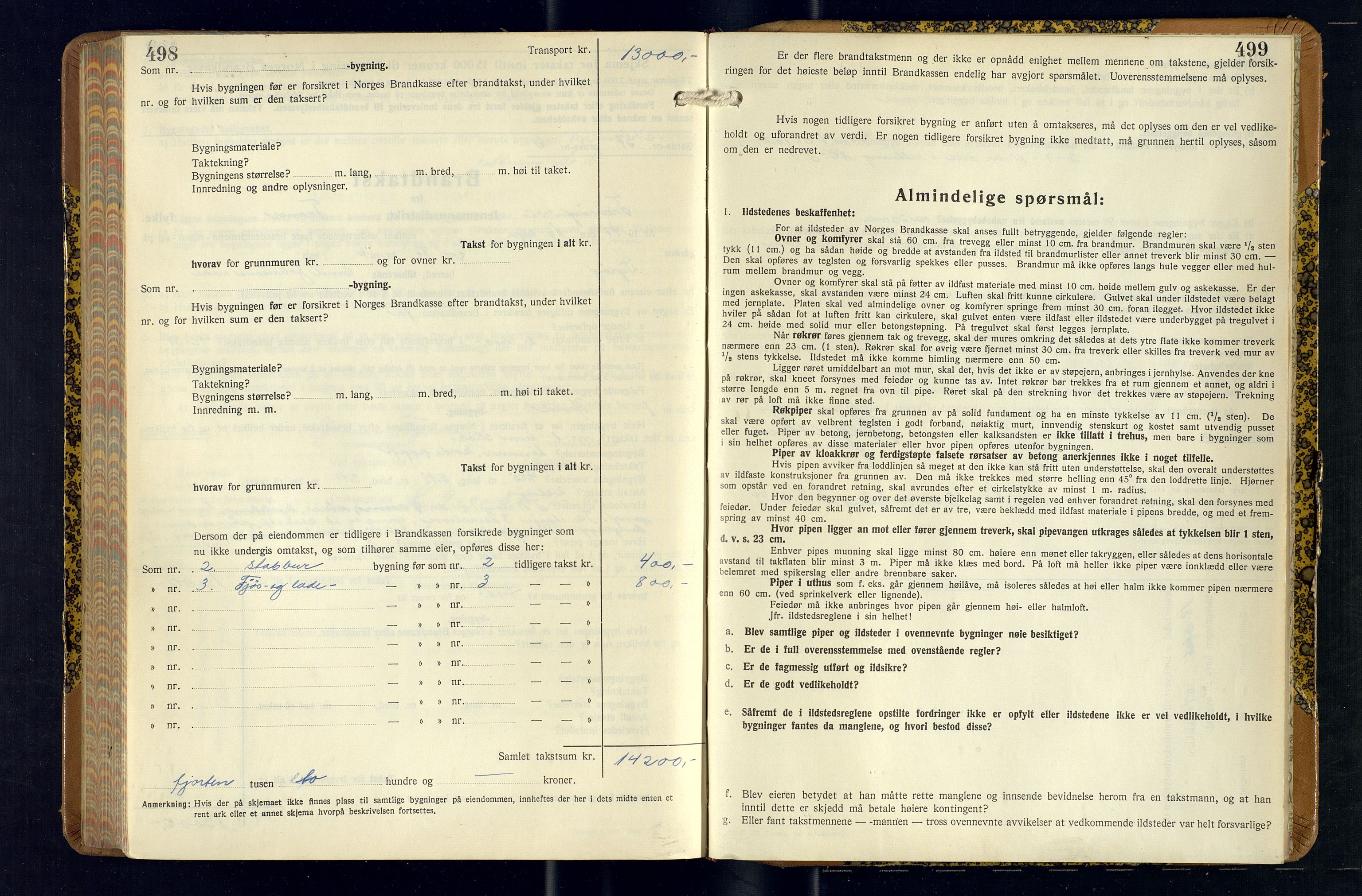 Tranøy lensmannskontor (Sørreisa lensmannskontor), SATØ/SATØ-46/1/F/Fq/Fqc/L0271: Branntakstprotokoller, 1939-1947, p. 498-499