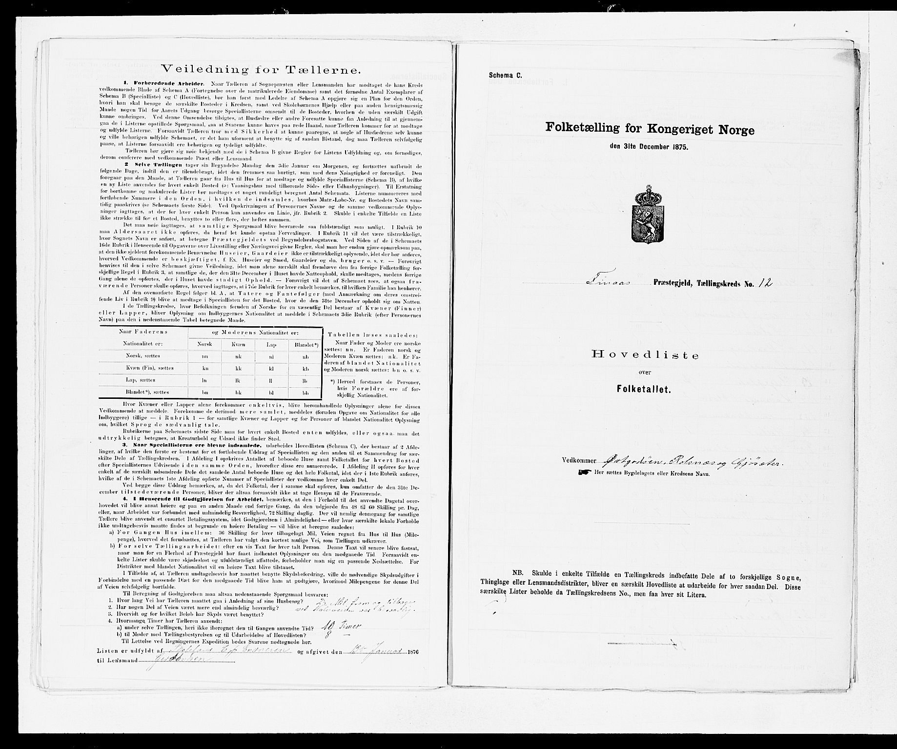 SAB, 1875 census for 1218P Finnås, 1875, p. 32