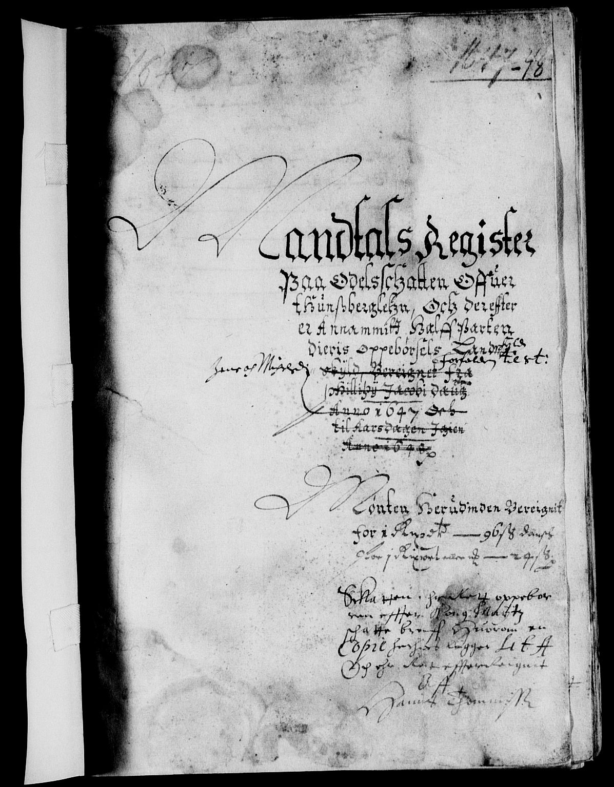 Rentekammeret inntil 1814, Reviderte regnskaper, Lensregnskaper, AV/RA-EA-5023/R/Rb/Rbo/L0028: Tønsberg len, 1647-1649