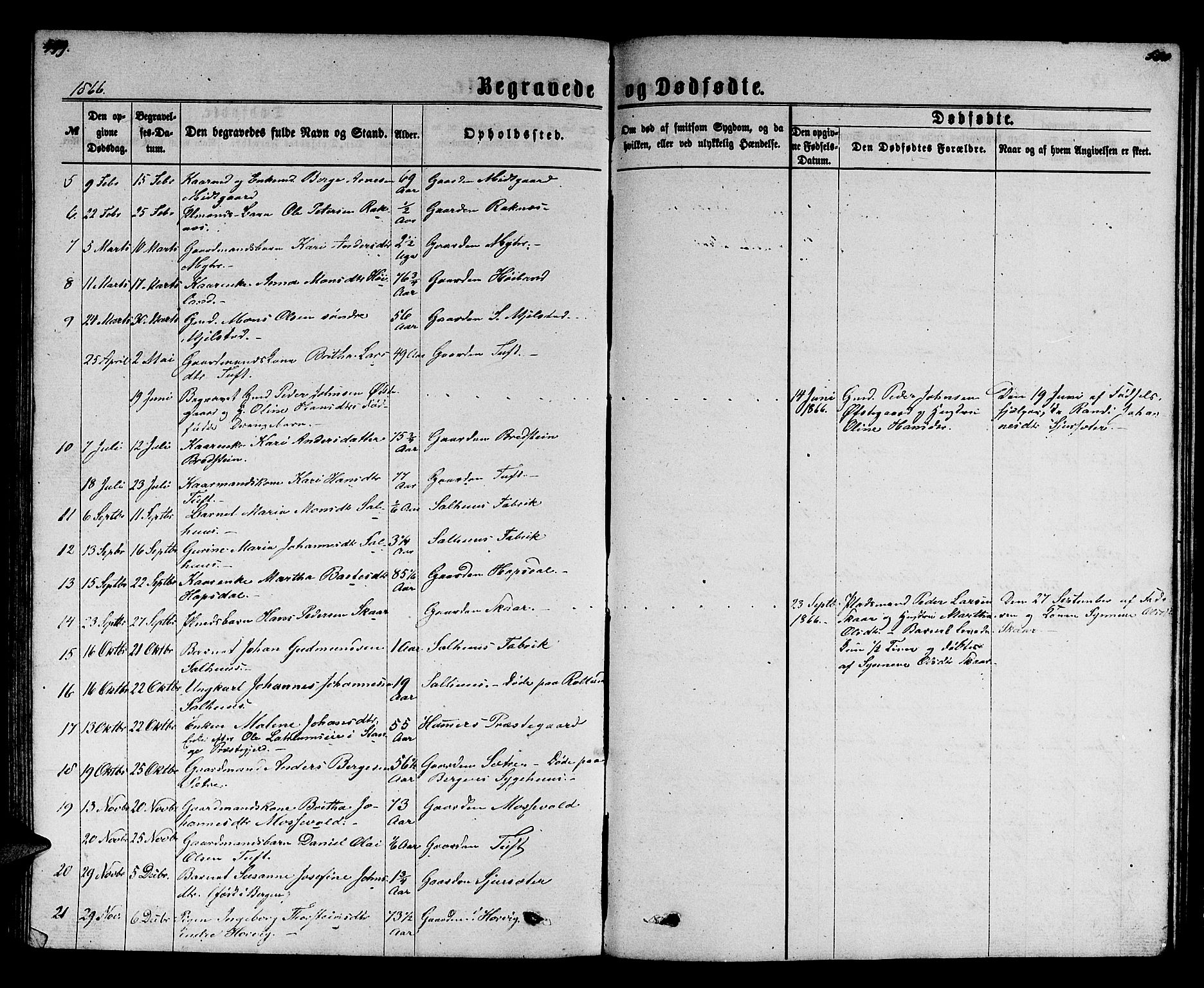 Hamre sokneprestembete, SAB/A-75501/H/Ha/Hab: Parish register (copy) no. B 2, 1863-1880, p. 499-500