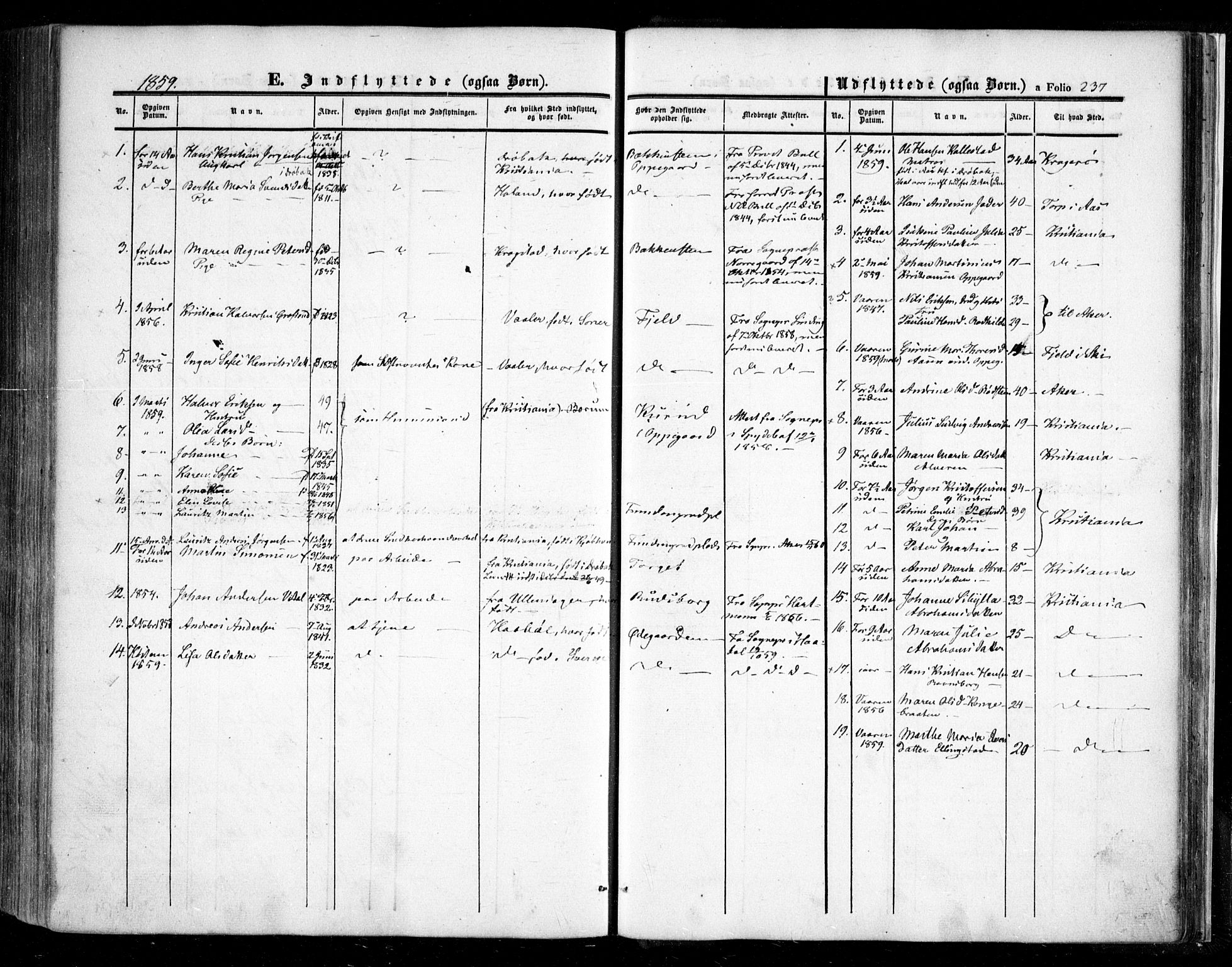 Nesodden prestekontor Kirkebøker, AV/SAO-A-10013/F/Fa/L0007: Parish register (official) no. I 7, 1848-1868, p. 237