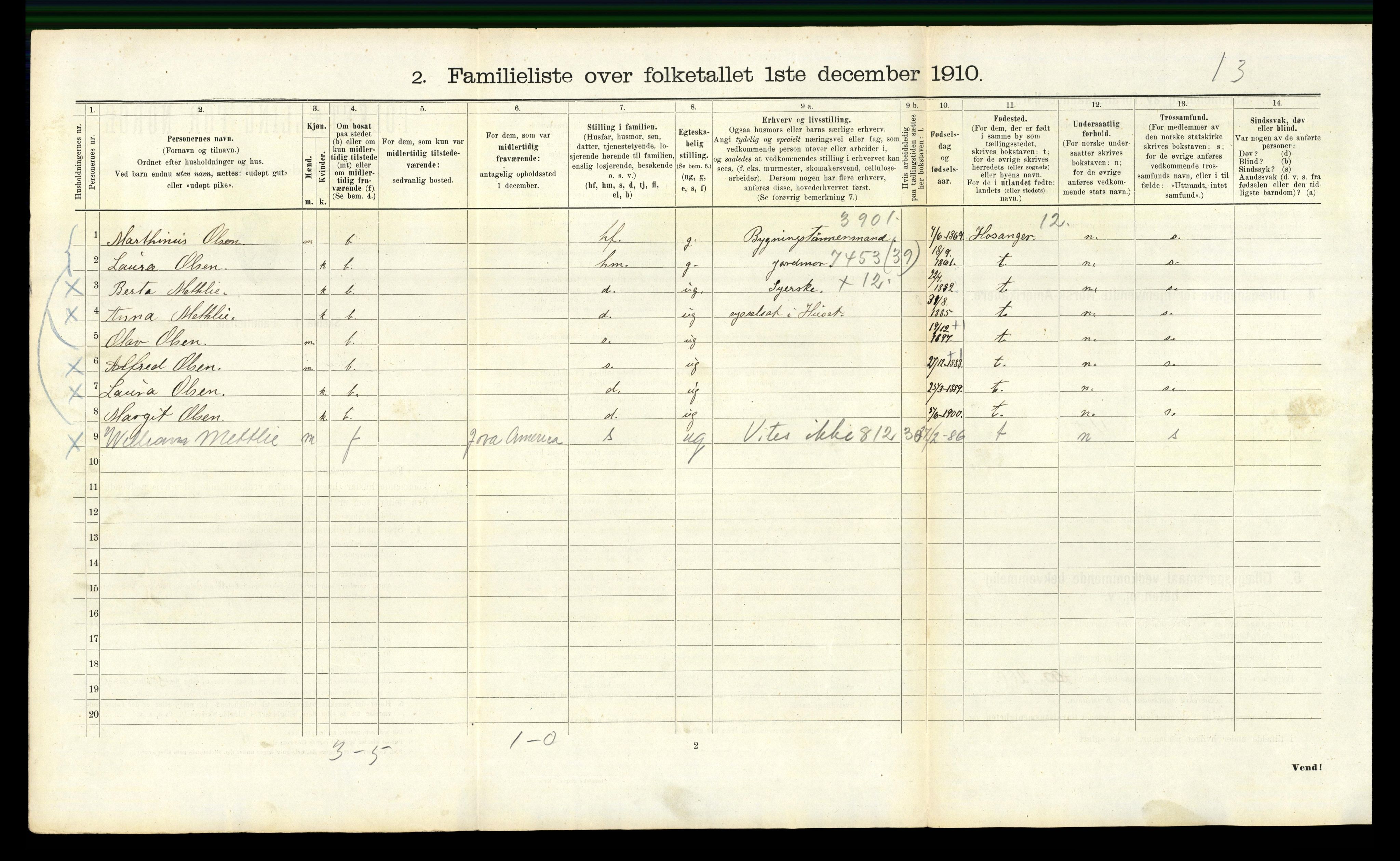 RA, 1910 census for Bergen, 1910, p. 40132