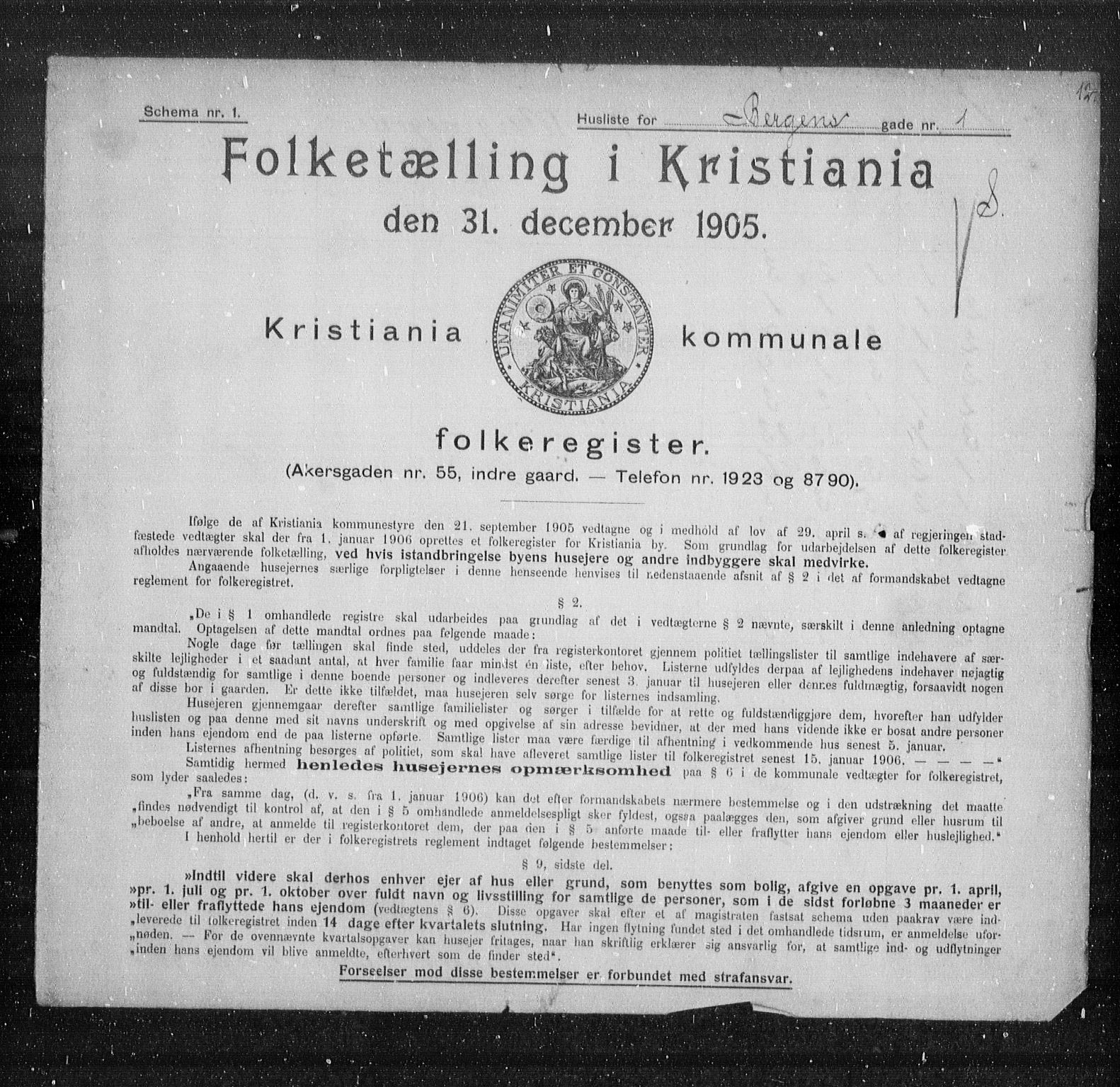 OBA, Municipal Census 1905 for Kristiania, 1905, p. 1895