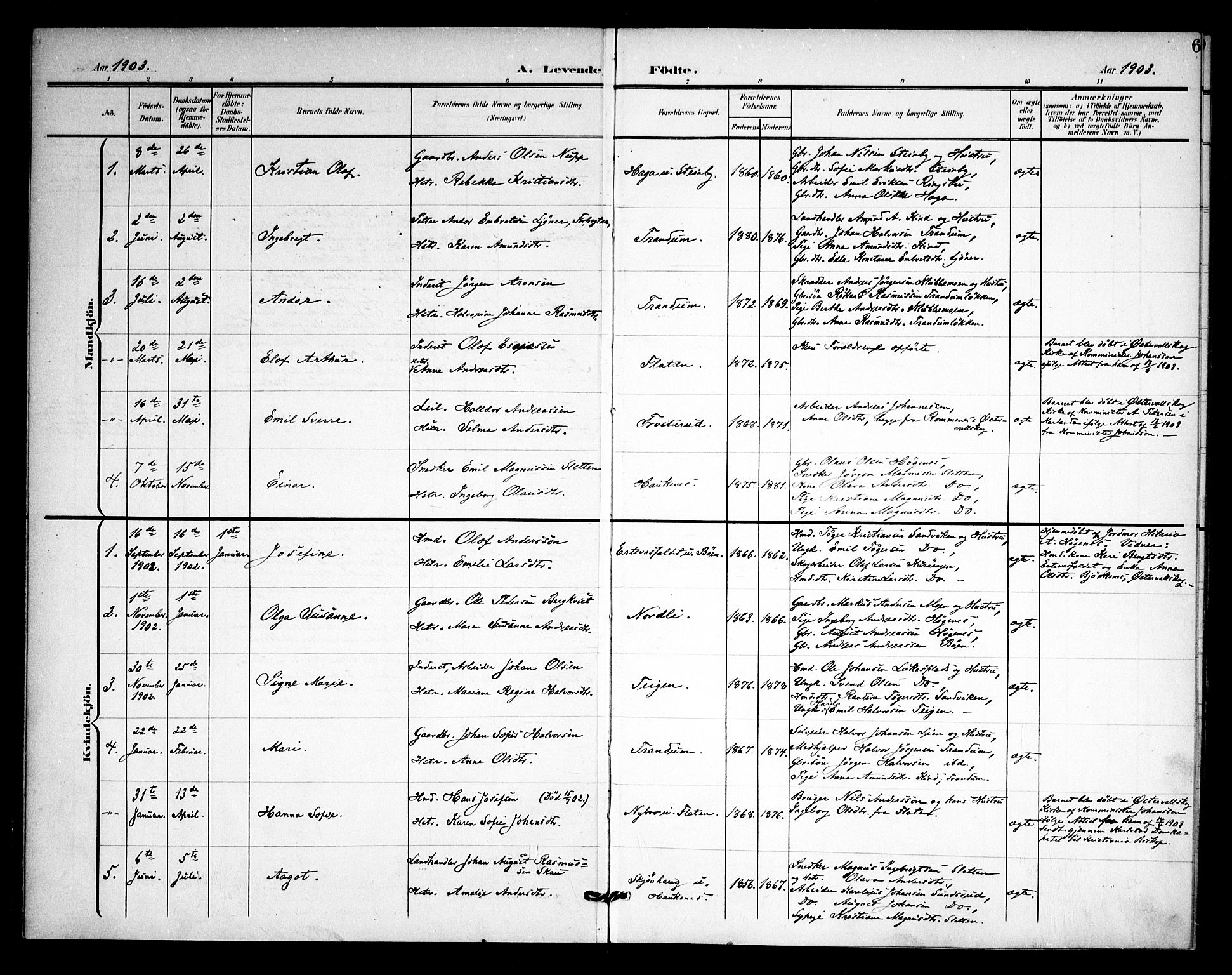 Rødenes prestekontor Kirkebøker, AV/SAO-A-2005/F/Fb/L0003: Parish register (official) no. II 3, 1901-1910, p. 6