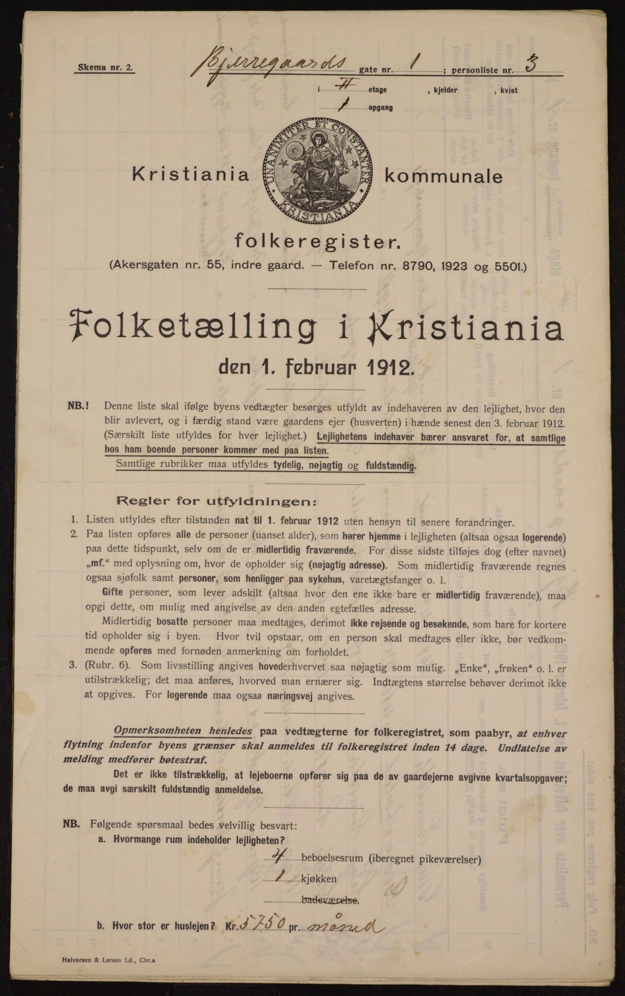 OBA, Municipal Census 1912 for Kristiania, 1912, p. 5340