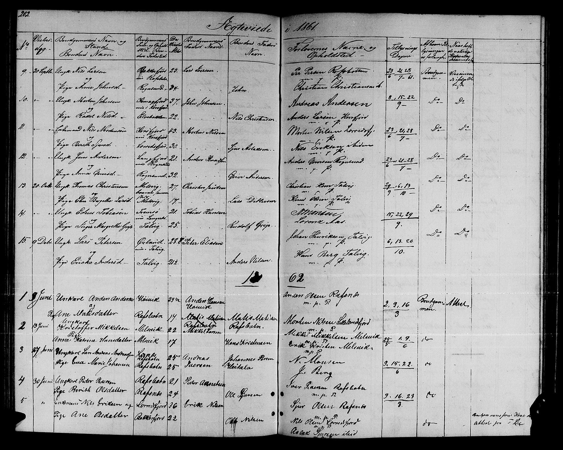 Talvik sokneprestkontor, SATØ/S-1337/H/Hb/L0001klokker: Parish register (copy) no. 1, 1847-1863, p. 202