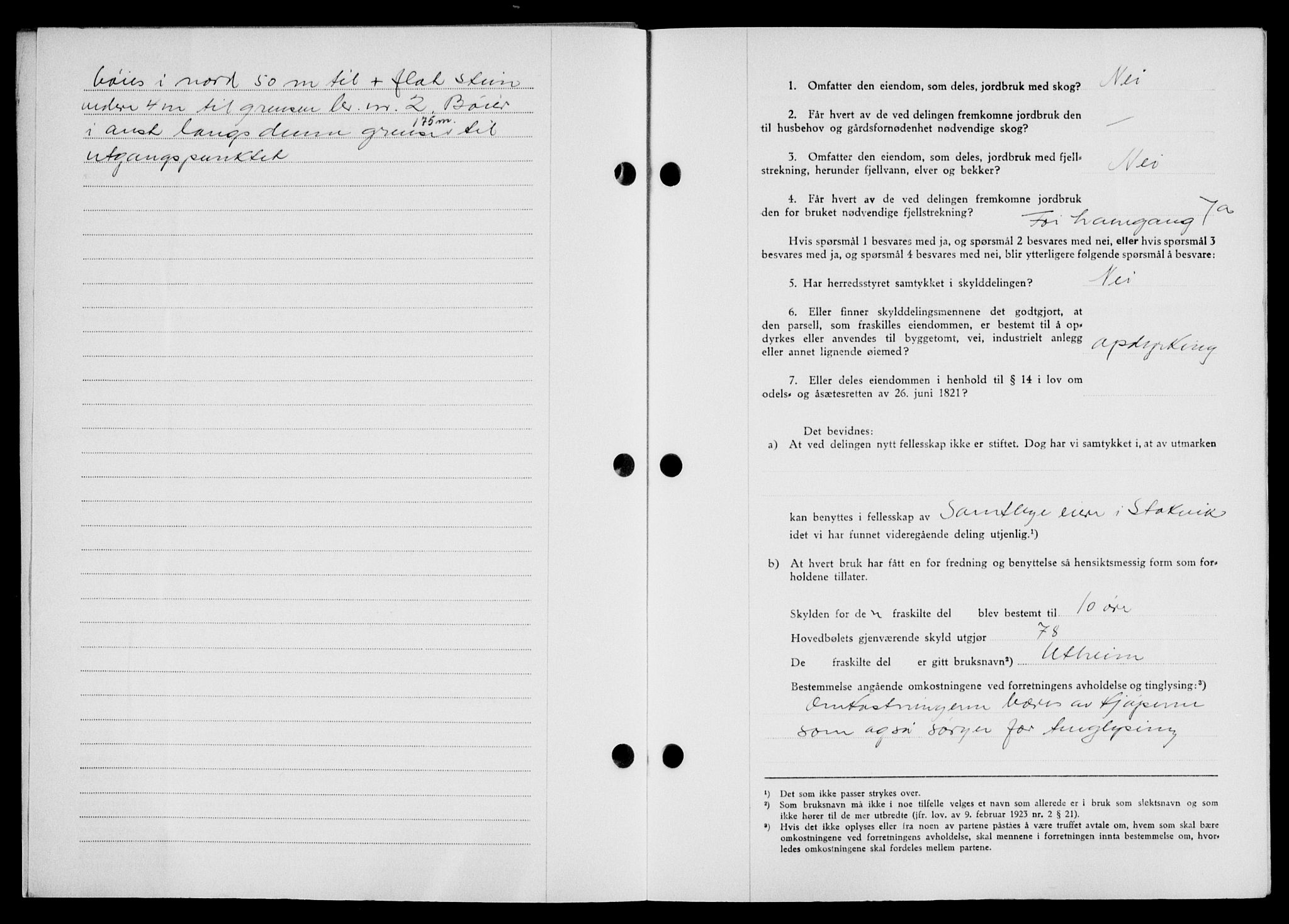 Lofoten sorenskriveri, SAT/A-0017/1/2/2C/L0013a: Mortgage book no. 13a, 1944-1946, Diary no: : 721/1945