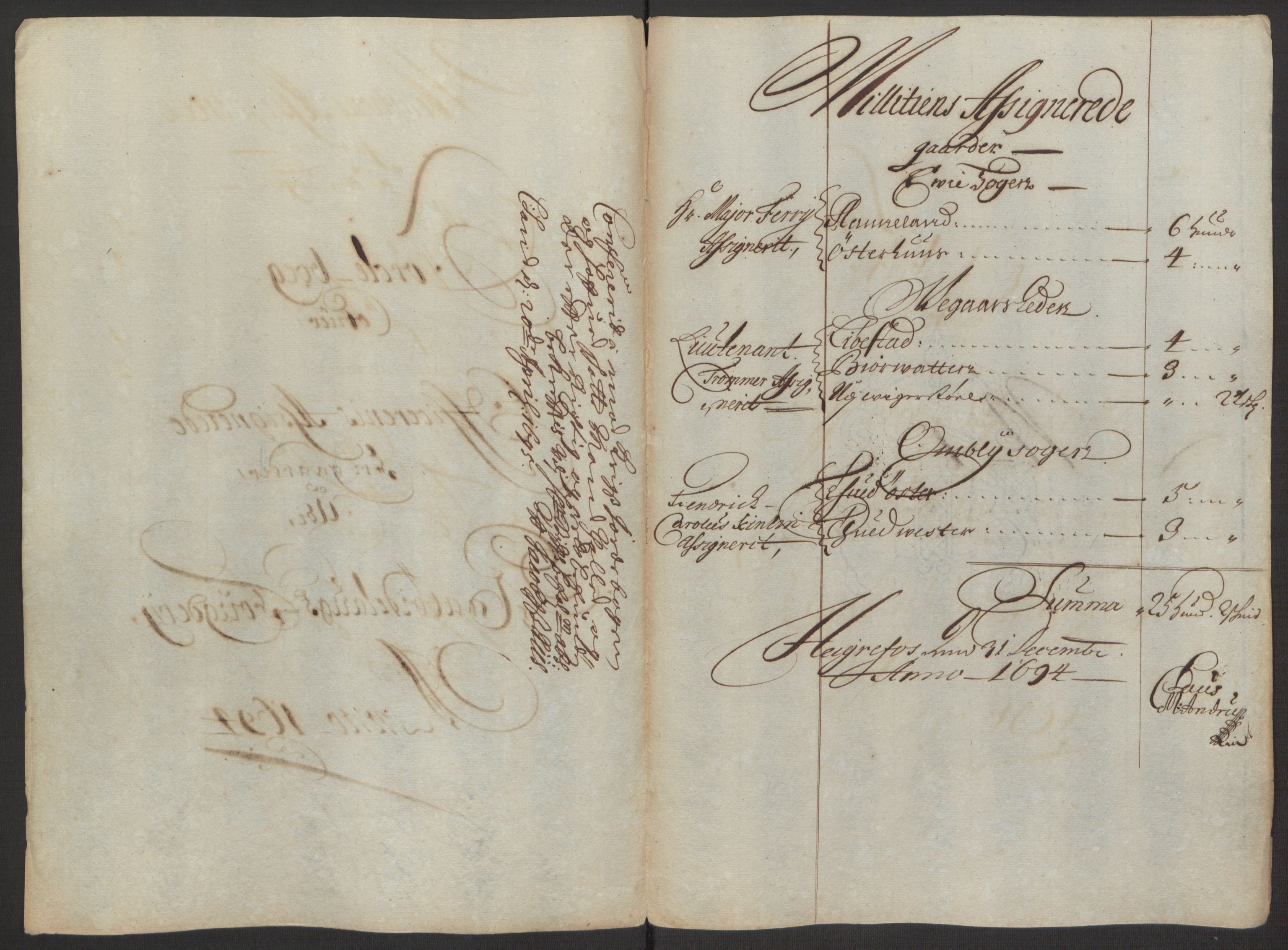 Rentekammeret inntil 1814, Reviderte regnskaper, Fogderegnskap, AV/RA-EA-4092/R40/L2444: Fogderegnskap Råbyggelag, 1693-1696, p. 129