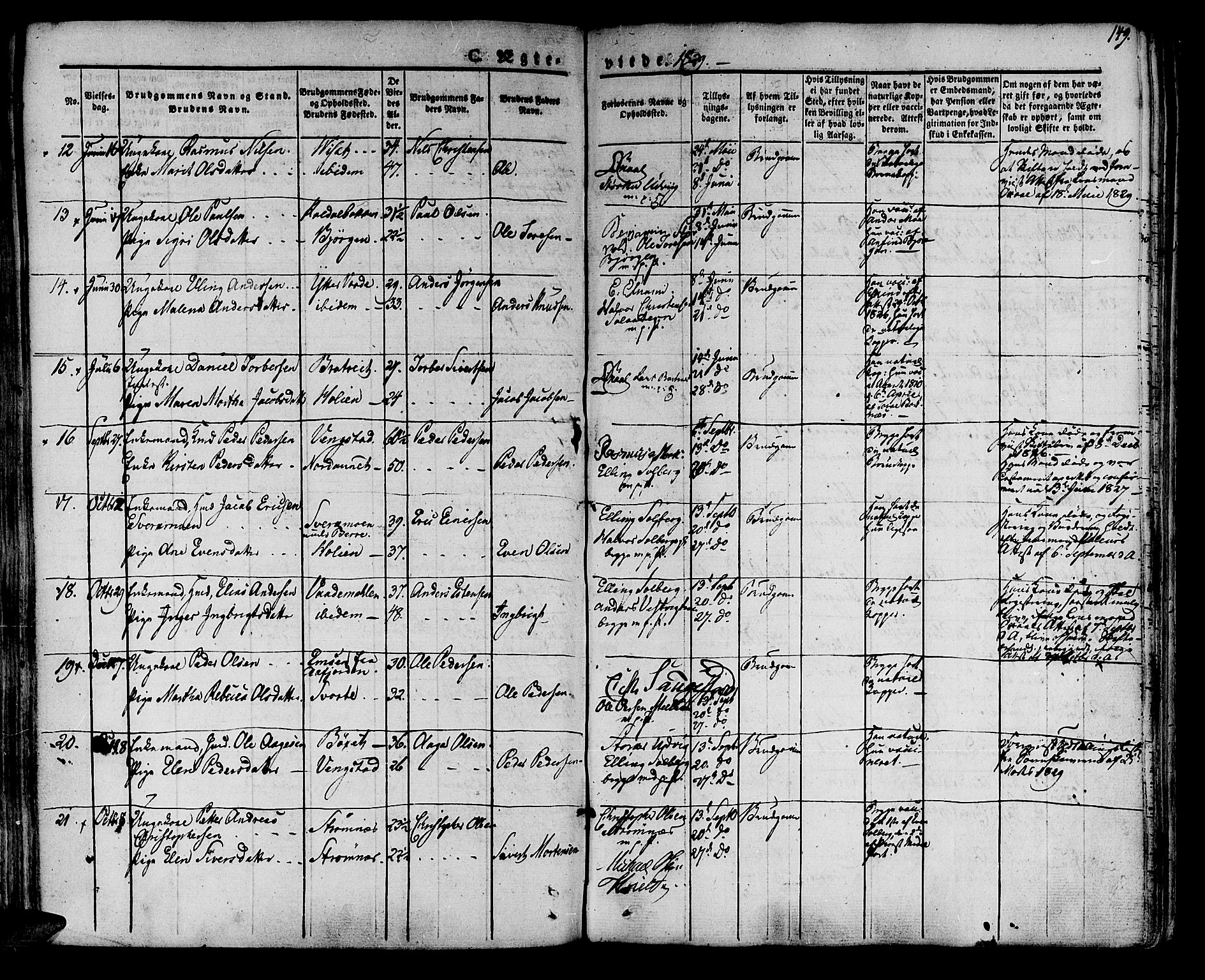 Ministerialprotokoller, klokkerbøker og fødselsregistre - Nord-Trøndelag, SAT/A-1458/741/L0390: Parish register (official) no. 741A04, 1822-1836, p. 149