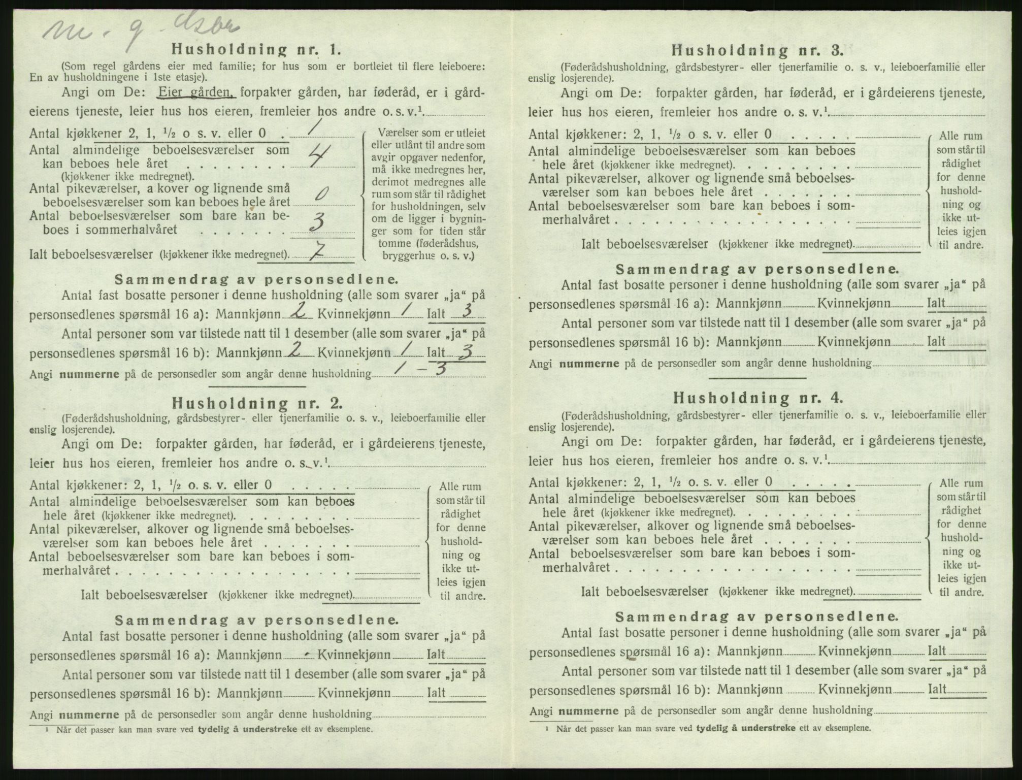 SAT, 1920 census for Veøy, 1920, p. 166