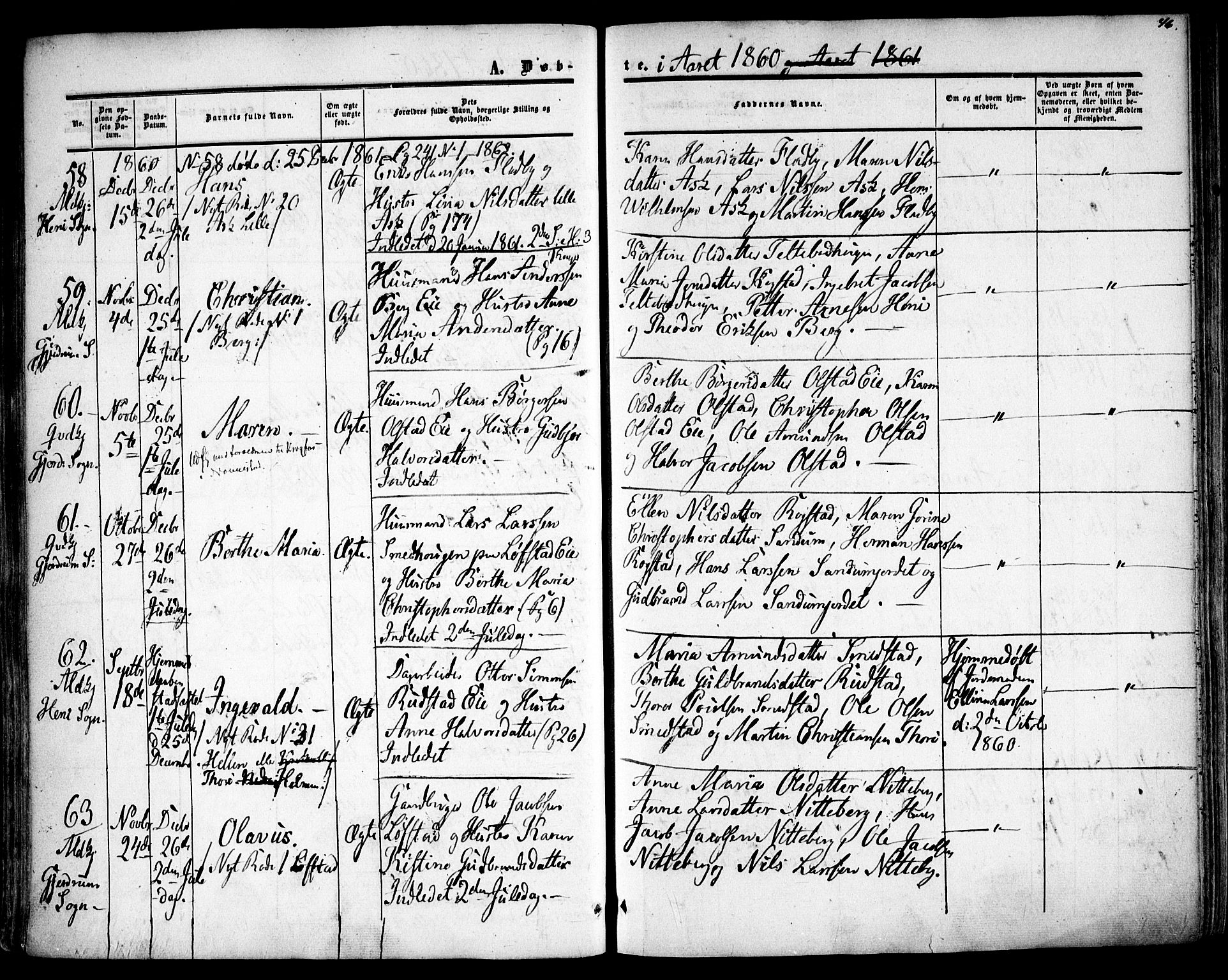 Gjerdrum prestekontor Kirkebøker, AV/SAO-A-10412b/F/Fa/L0007: Parish register (official) no. I 7, 1857-1866, p. 46