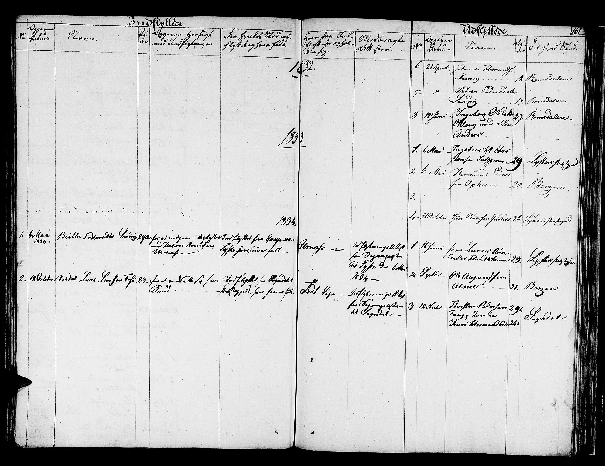 Hafslo sokneprestembete, SAB/A-80301/H/Haa/Haaa/L0004: Parish register (official) no. A 4, 1821-1834, p. 161
