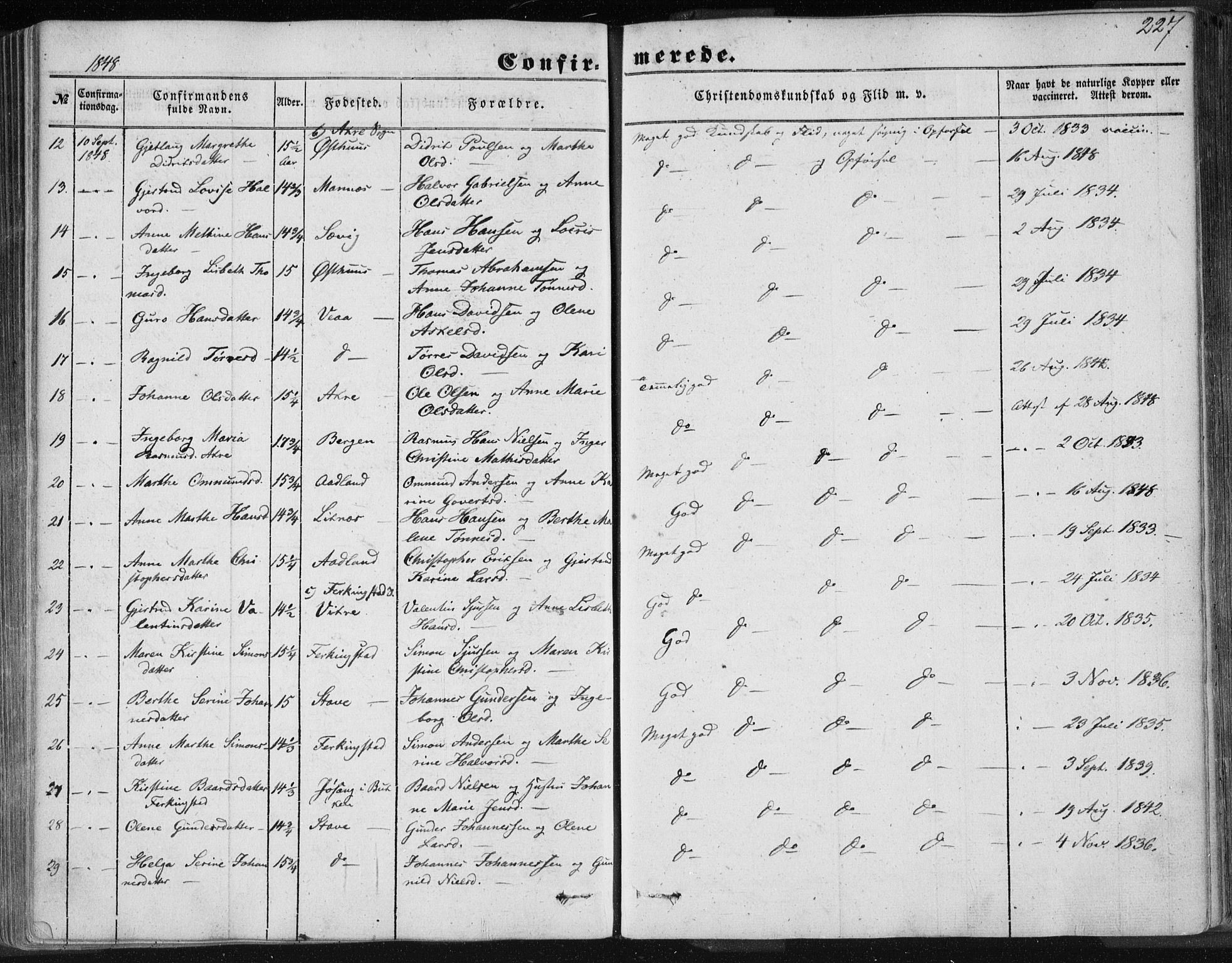 Skudenes sokneprestkontor, AV/SAST-A -101849/H/Ha/Haa/L0004: Parish register (official) no. A 3.1, 1847-1863, p. 227