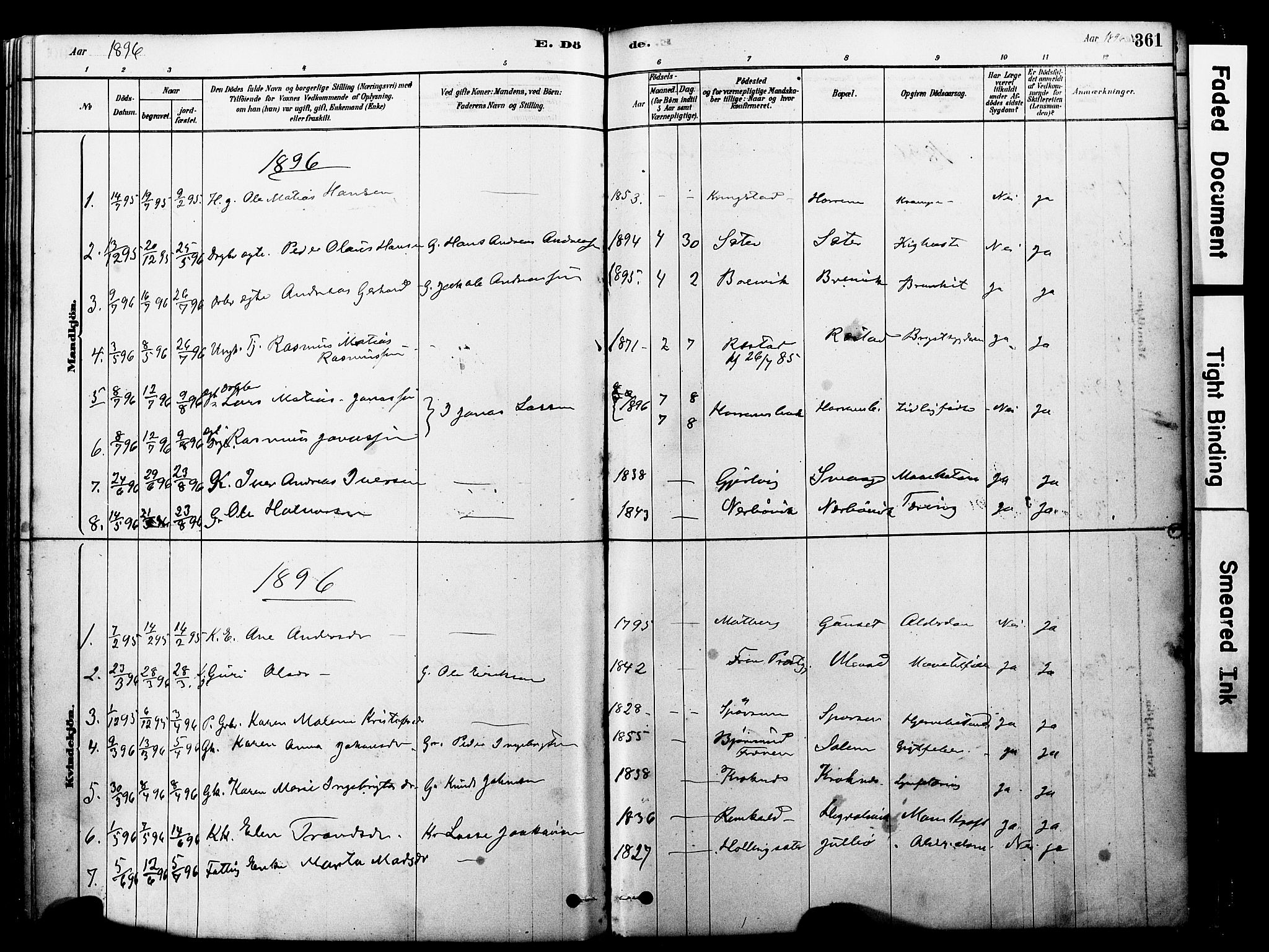 Ministerialprotokoller, klokkerbøker og fødselsregistre - Møre og Romsdal, SAT/A-1454/560/L0721: Parish register (official) no. 560A05, 1878-1917, p. 361