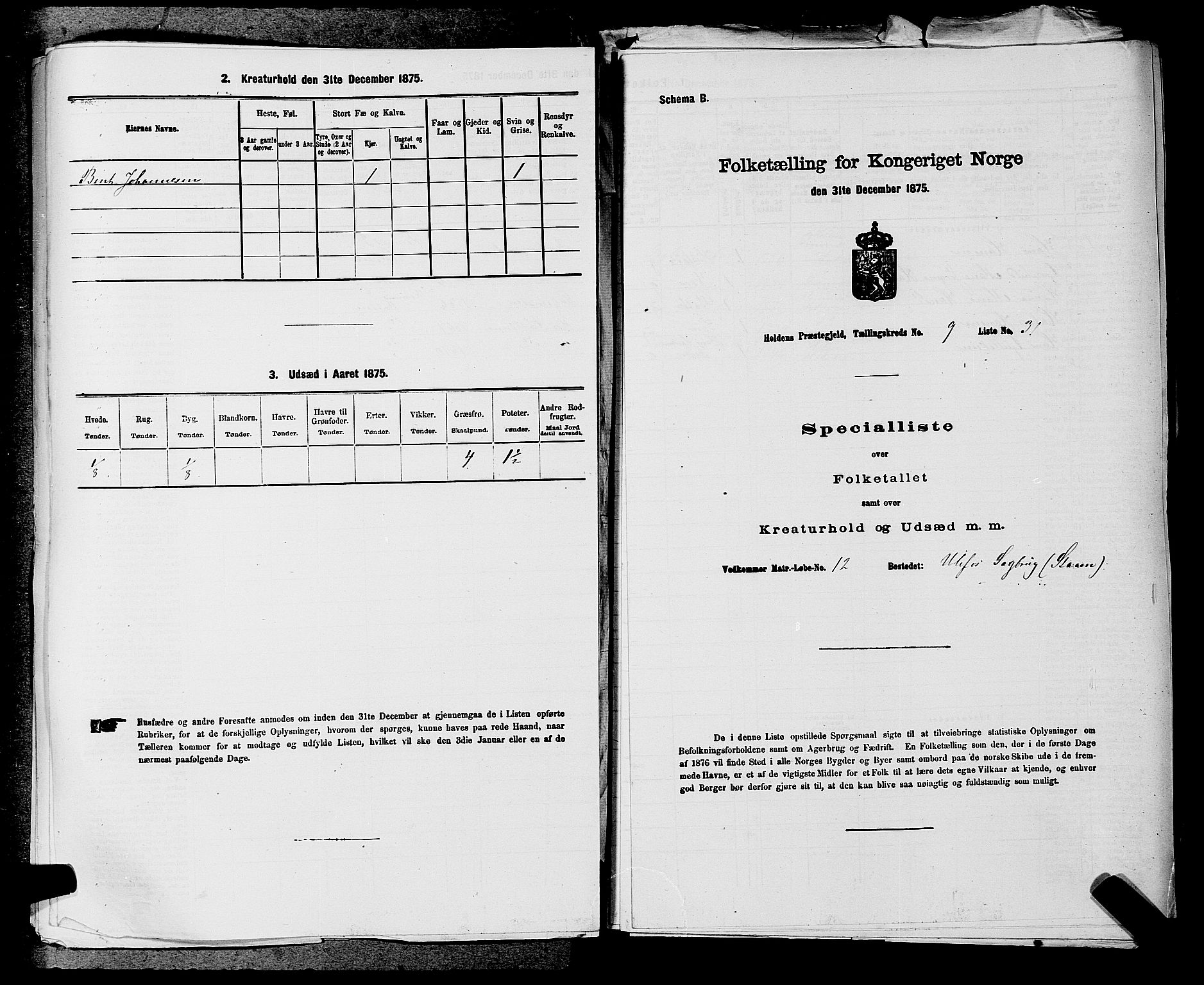 SAKO, 1875 census for 0819P Holla, 1875, p. 1140