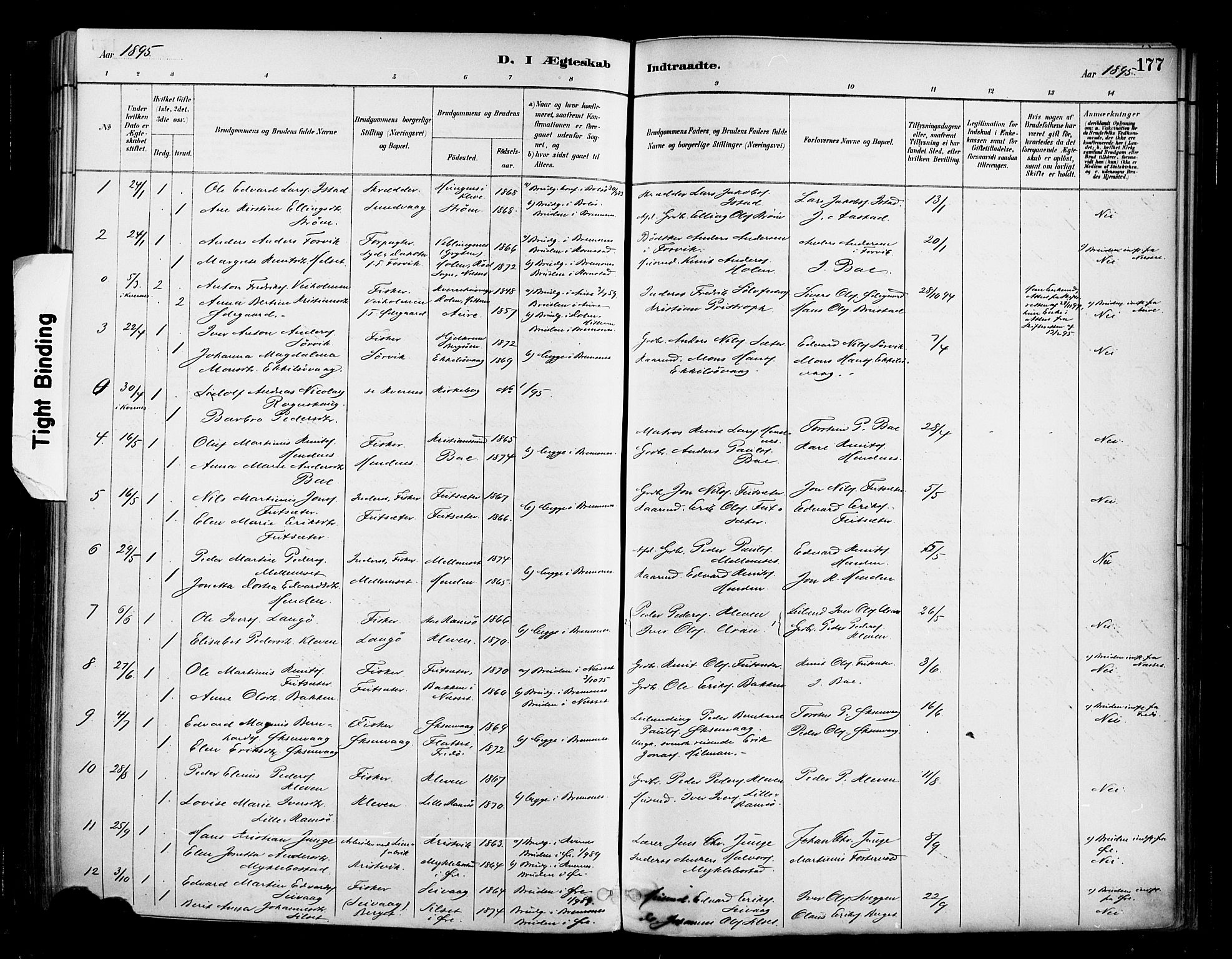 Ministerialprotokoller, klokkerbøker og fødselsregistre - Møre og Romsdal, SAT/A-1454/569/L0819: Parish register (official) no. 569A05, 1885-1899, p. 177