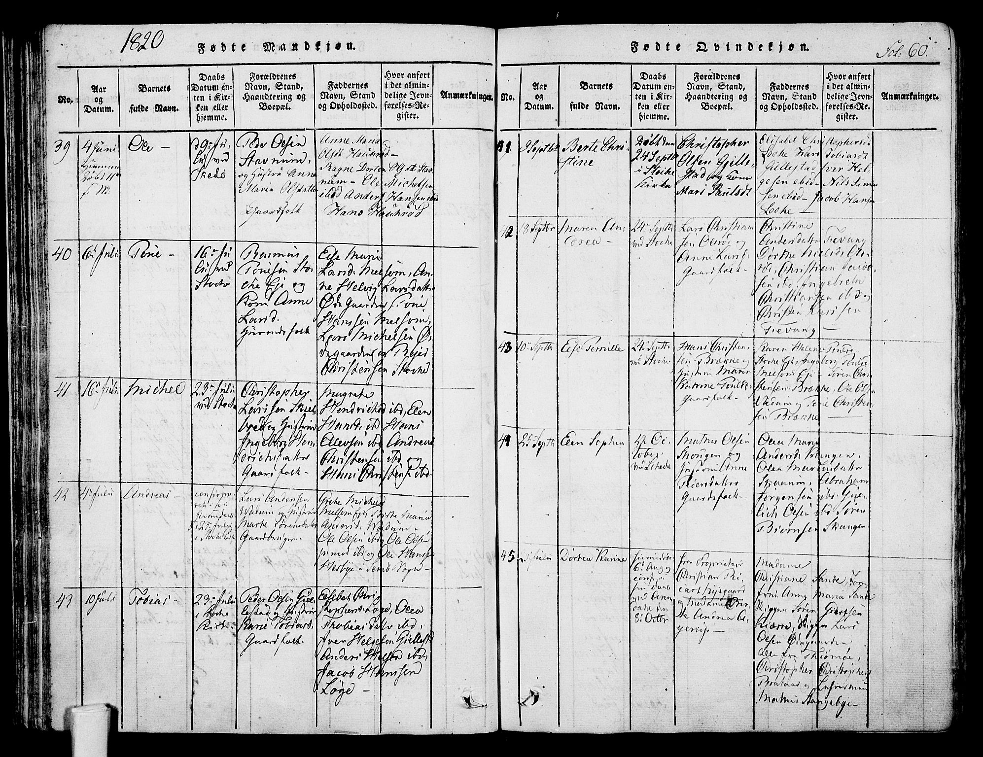 Stokke kirkebøker, AV/SAKO-A-320/F/Fa/L0005: Parish register (official) no. I 5, 1815-1826, p. 60