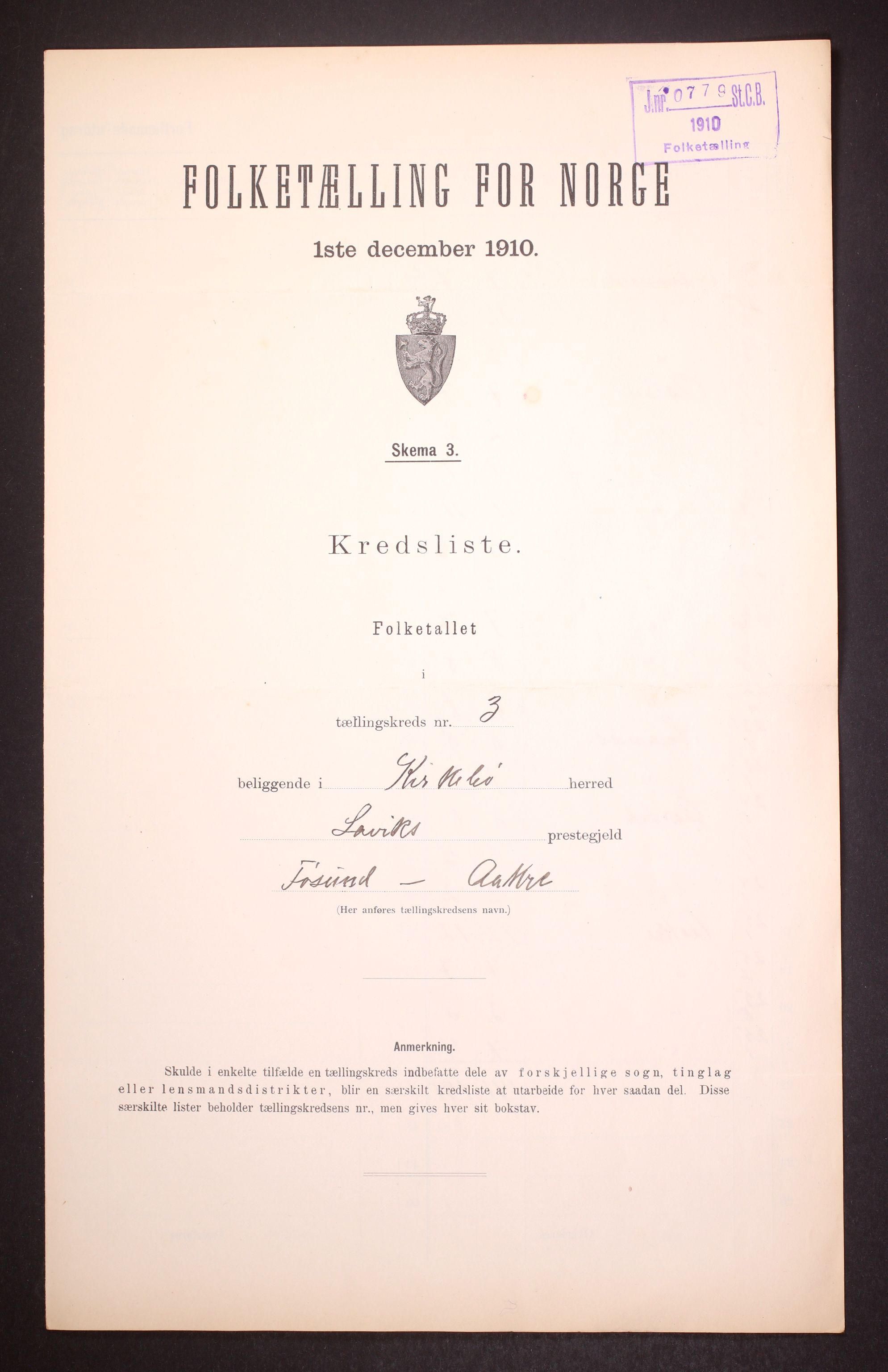 RA, 1910 census for Kyrkjebø, 1910, p. 8