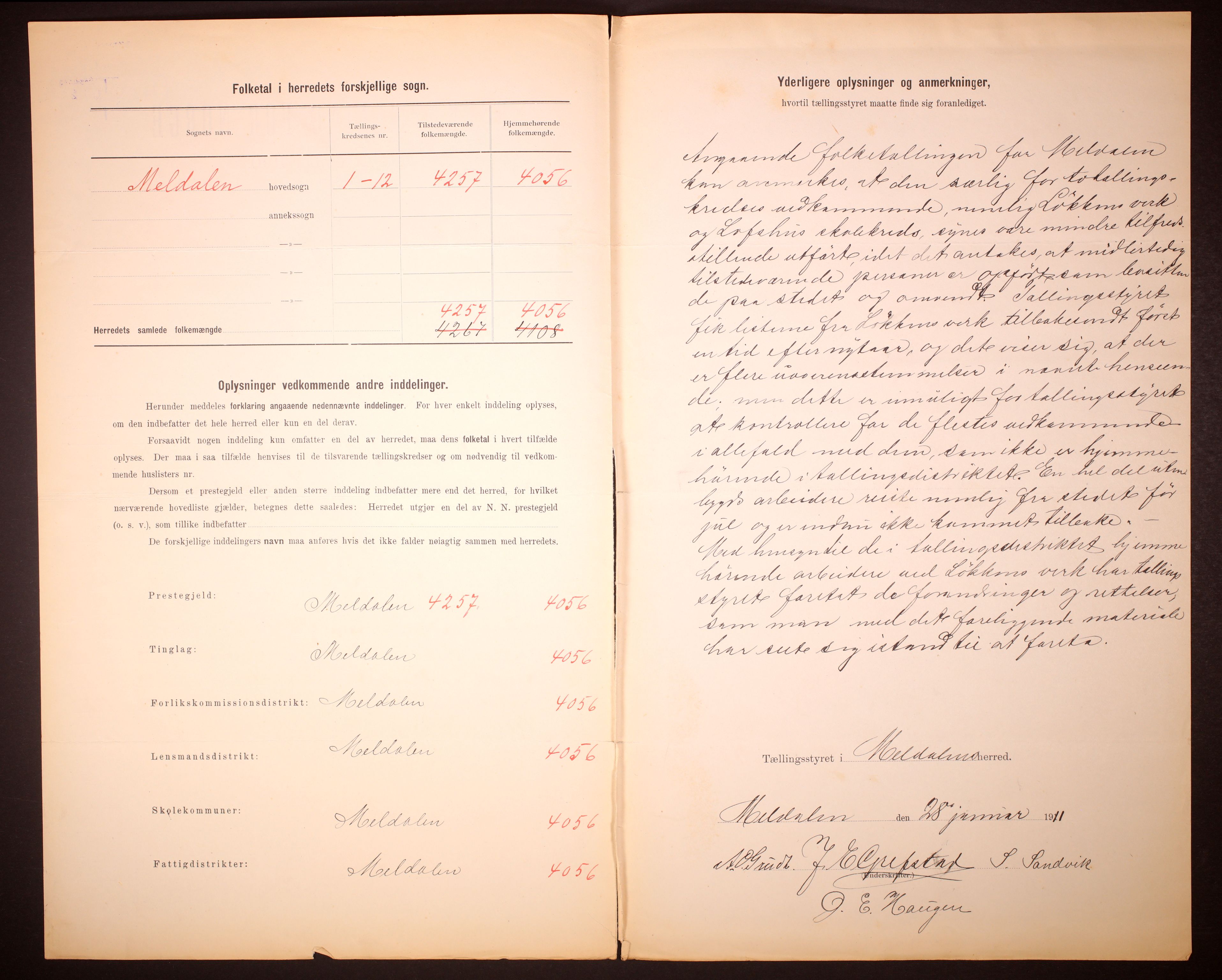 RA, 1910 census for Meldal, 1910, p. 3