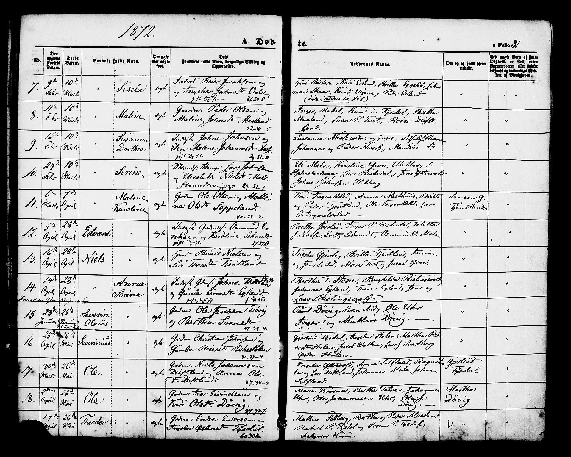 Hjelmeland sokneprestkontor, AV/SAST-A-101843/01/IV/L0012: Parish register (official) no. A 12, 1862-1886, p. 31
