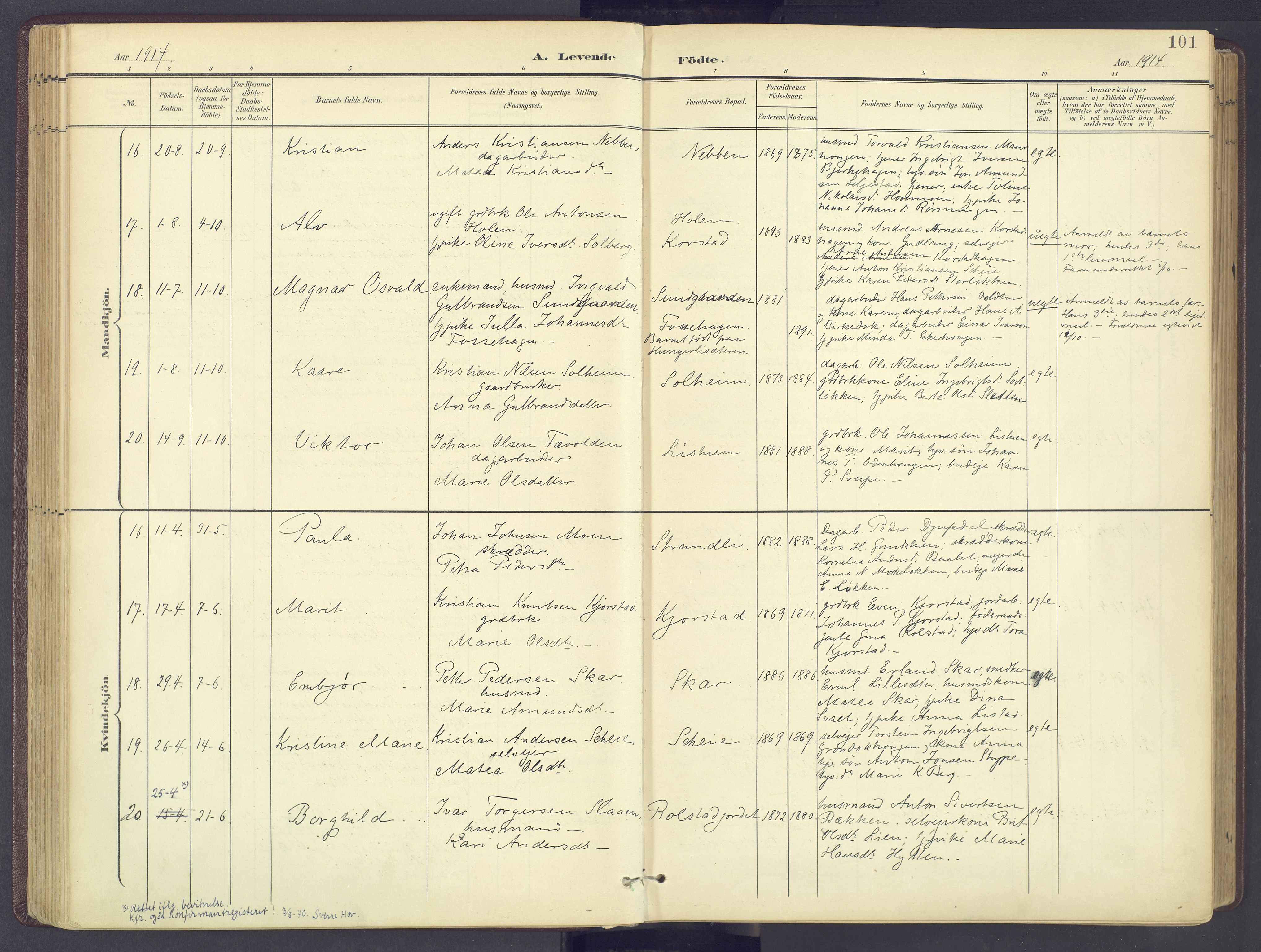 Sør-Fron prestekontor, AV/SAH-PREST-010/H/Ha/Haa/L0004: Parish register (official) no. 4, 1898-1919, p. 101