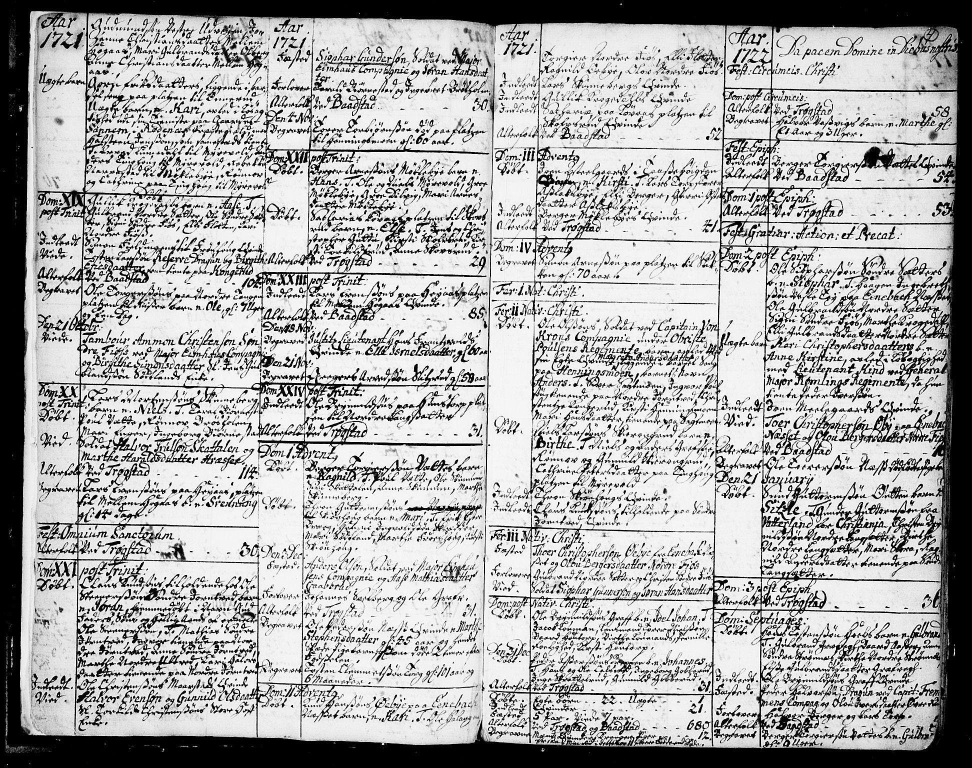 Trøgstad prestekontor Kirkebøker, AV/SAO-A-10925/F/Fa/L0003: Parish register (official) no. I 3, 1721-1749, p. 4