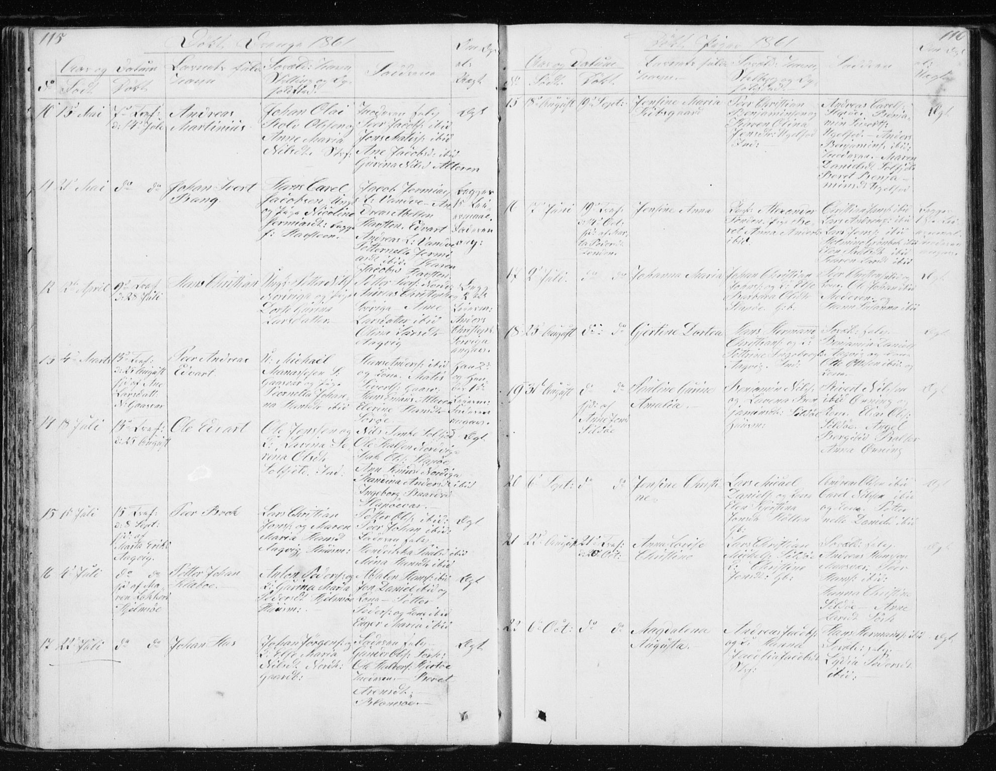 Ministerialprotokoller, klokkerbøker og fødselsregistre - Nordland, AV/SAT-A-1459/834/L0511: Parish register (copy) no. 834C02, 1848-1862, p. 115-116