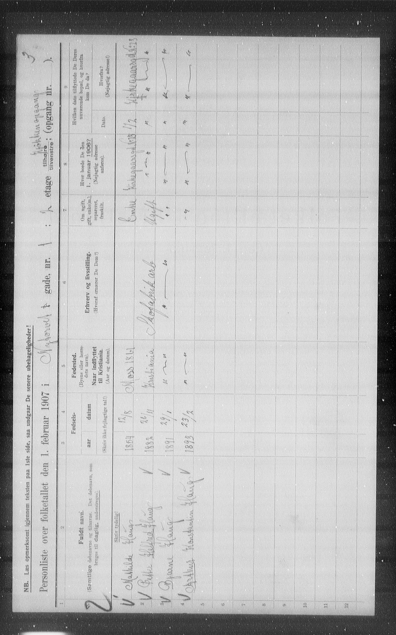 OBA, Municipal Census 1907 for Kristiania, 1907, p. 37970