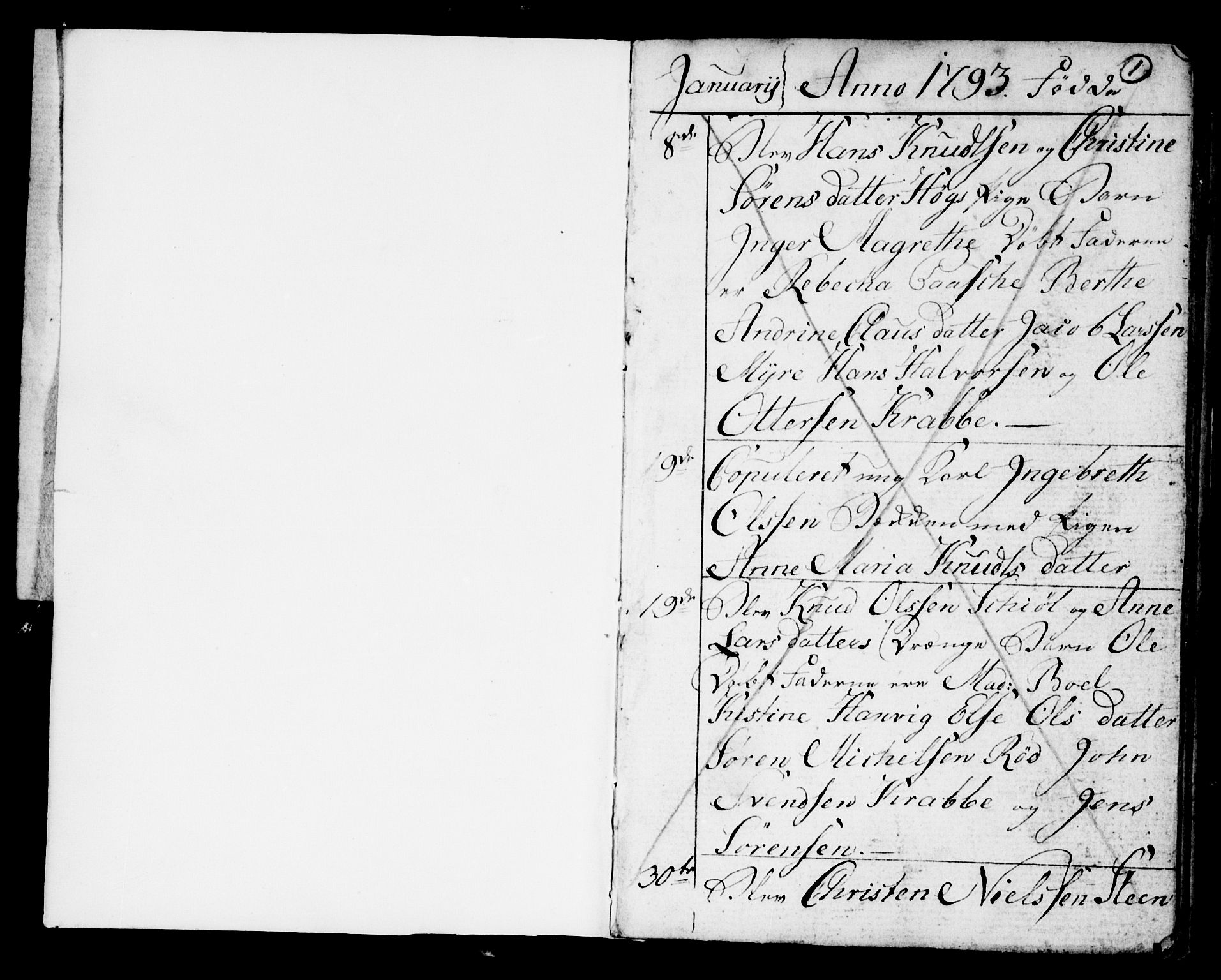 Strømsø kirkebøker, SAKO/A-246/F/Fb/L0003: Parish register (official) no. II 3, 1793-1799, p. 1