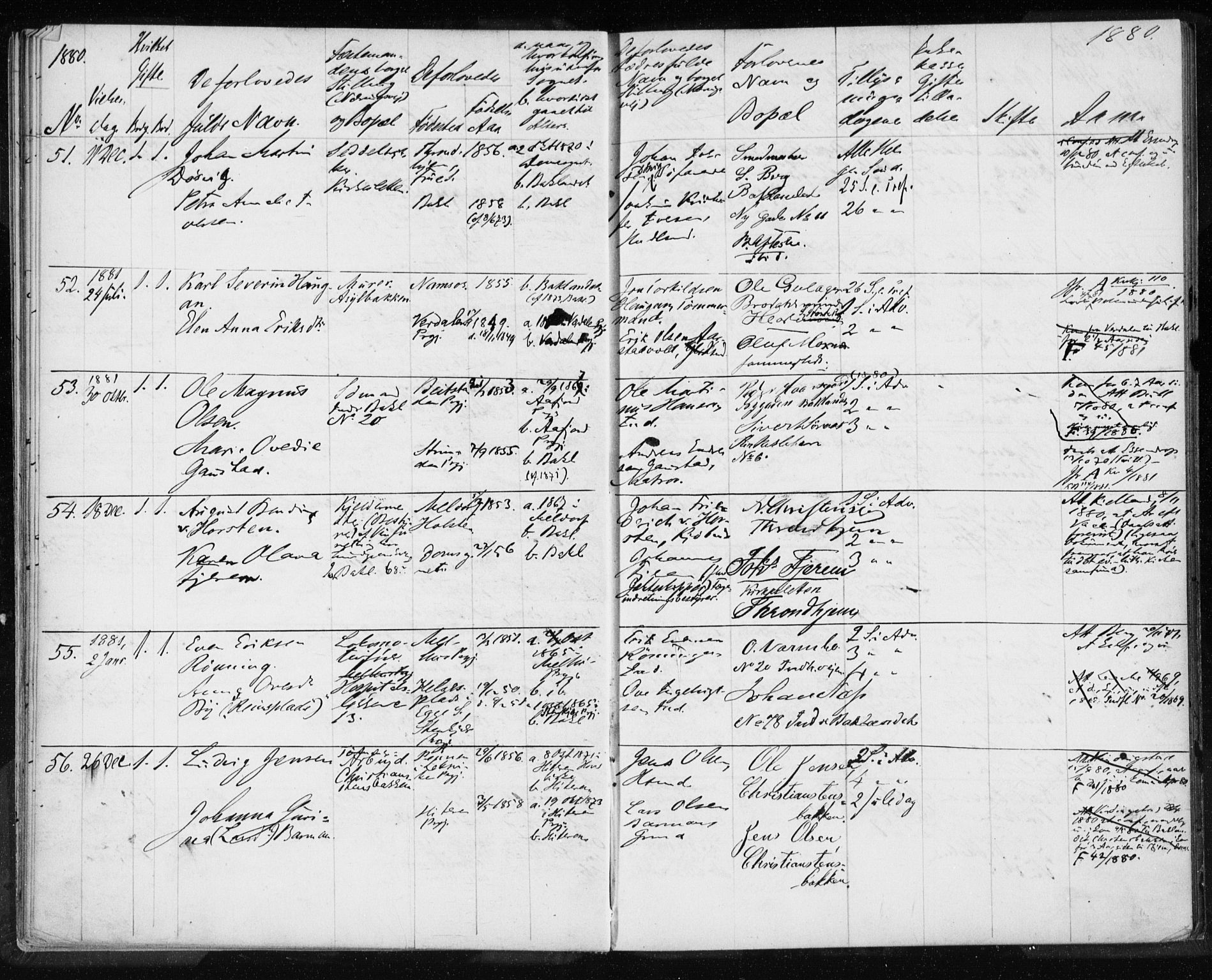 Ministerialprotokoller, klokkerbøker og fødselsregistre - Sør-Trøndelag, SAT/A-1456/604/L0188: Parish register (official) no. 604A11, 1878-1892