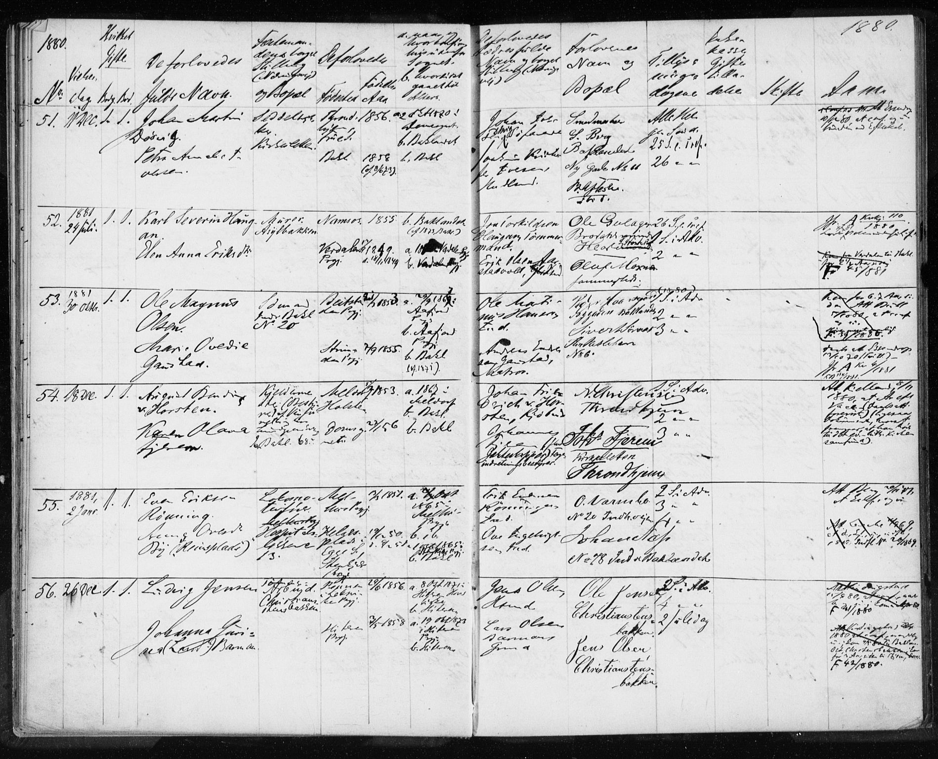 Ministerialprotokoller, klokkerbøker og fødselsregistre - Sør-Trøndelag, AV/SAT-A-1456/604/L0188: Parish register (official) no. 604A11, 1878-1892
