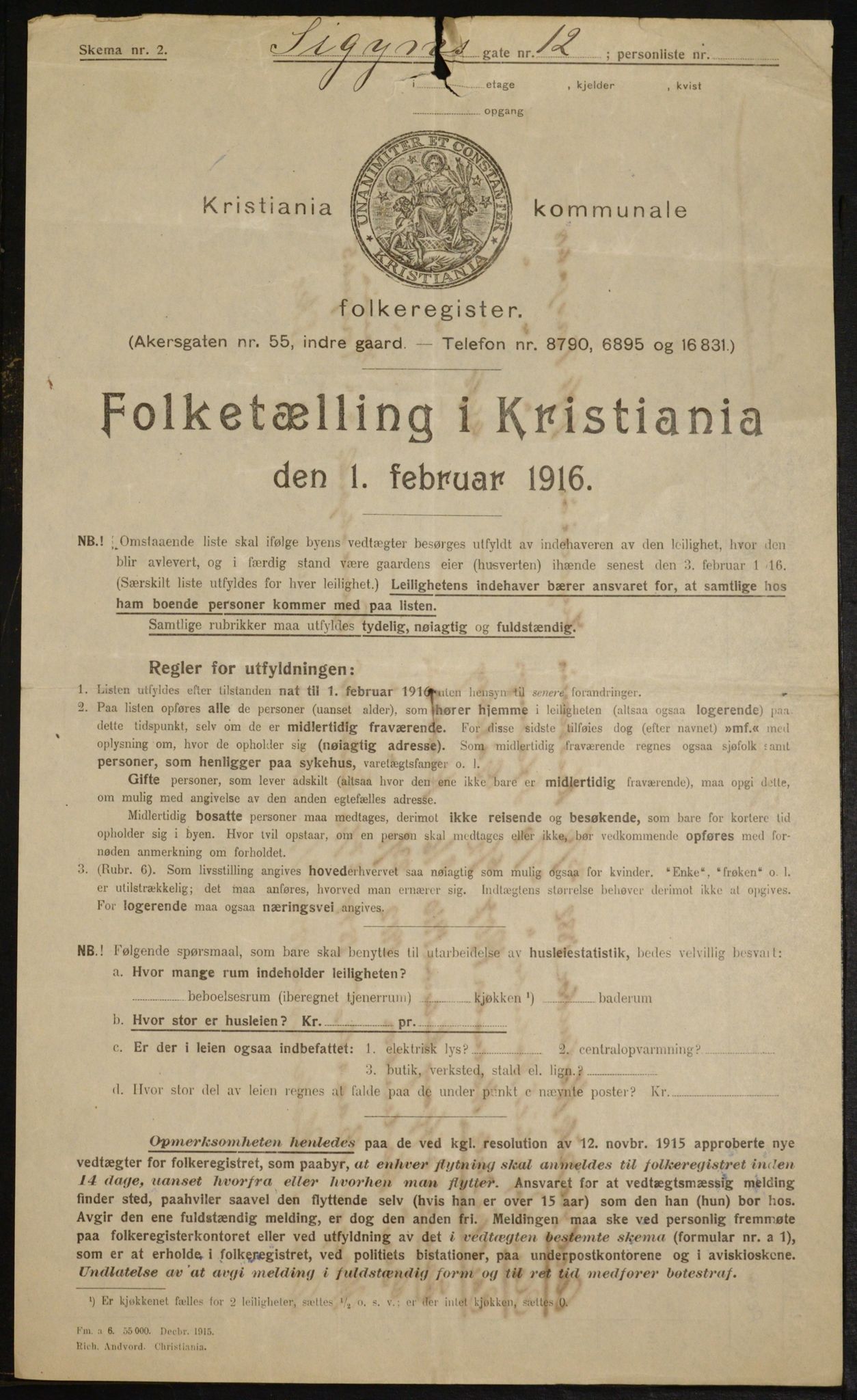 OBA, Municipal Census 1916 for Kristiania, 1916, p. 97534