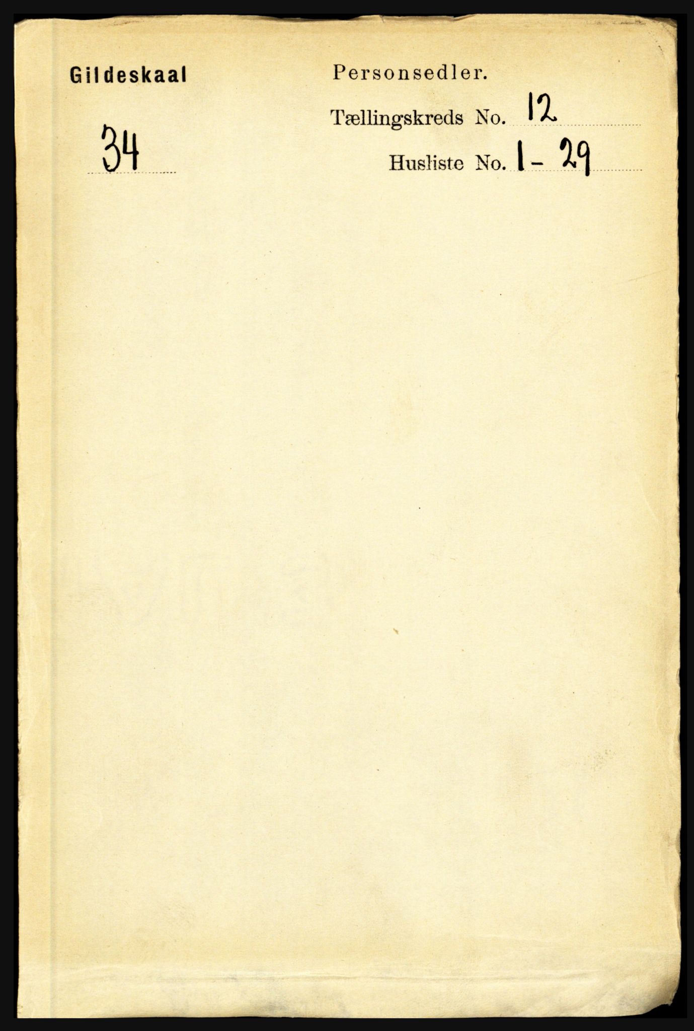 RA, 1891 census for 1838 Gildeskål, 1891, p. 3703