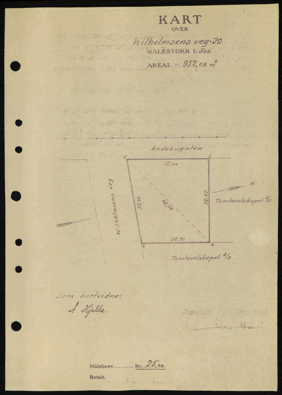 Tønsberg sorenskriveri, AV/SAKO-A-130/G/Ga/Gaa/L0012: Mortgage book no. A12, 1942-1943, Diary no: : 352/1943