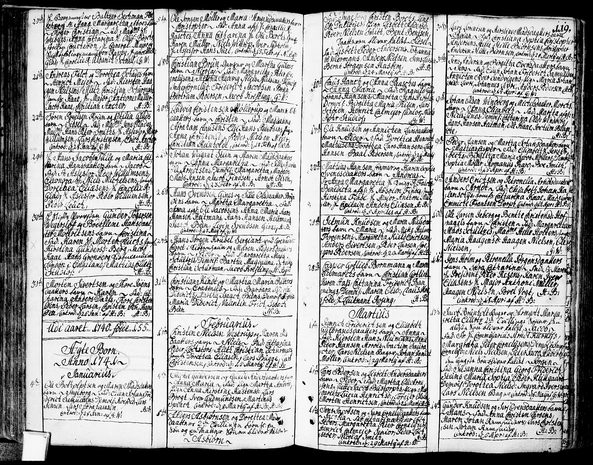Oslo domkirke Kirkebøker, SAO/A-10752/F/Fa/L0003: Parish register (official) no. 3, 1731-1743, p. 119