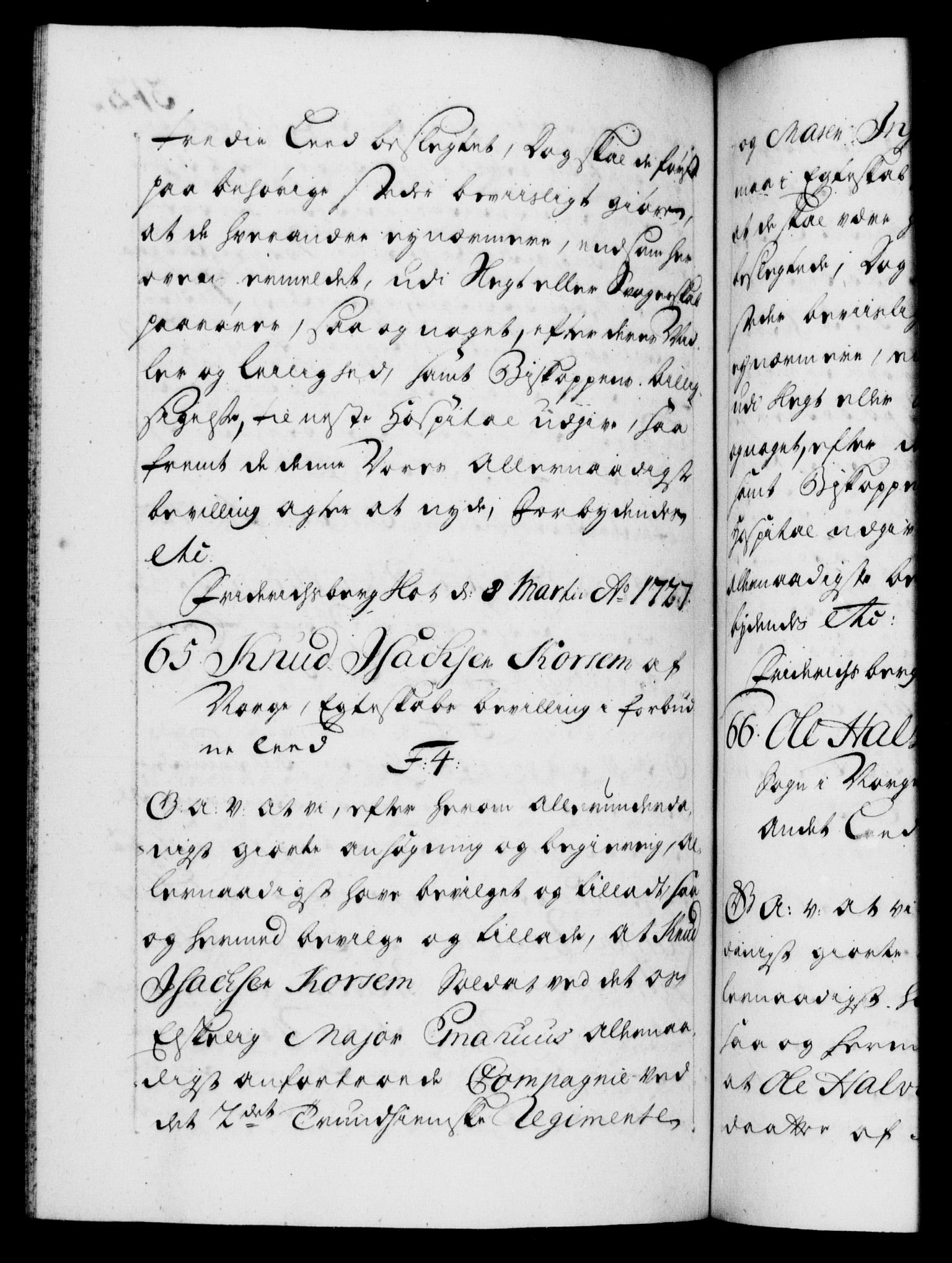 Danske Kanselli 1572-1799, AV/RA-EA-3023/F/Fc/Fca/Fcaa/L0025: Norske registre, 1726-1728, p. 312b