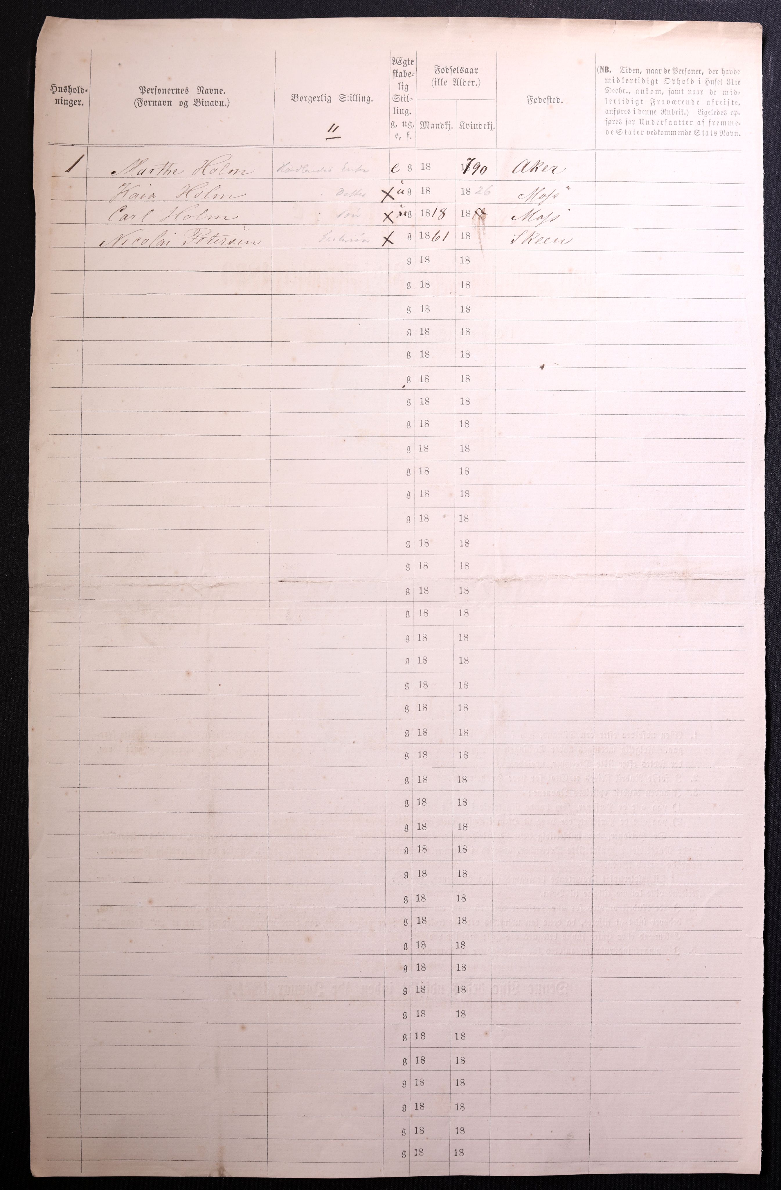 RA, 1870 census for 0104 Moss, 1870, p. 672