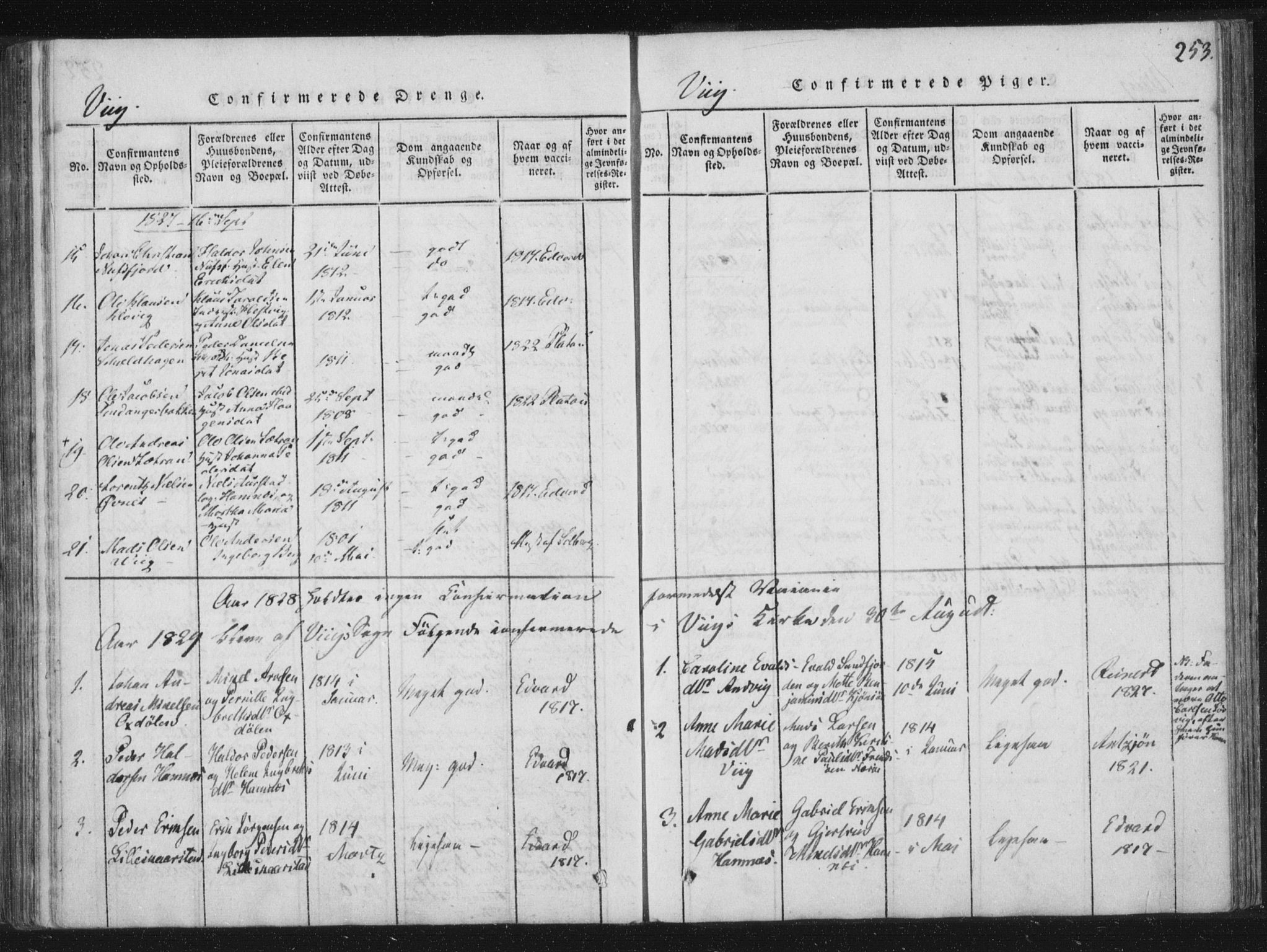 Ministerialprotokoller, klokkerbøker og fødselsregistre - Nord-Trøndelag, SAT/A-1458/773/L0609: Parish register (official) no. 773A03 /2, 1815-1830, p. 253