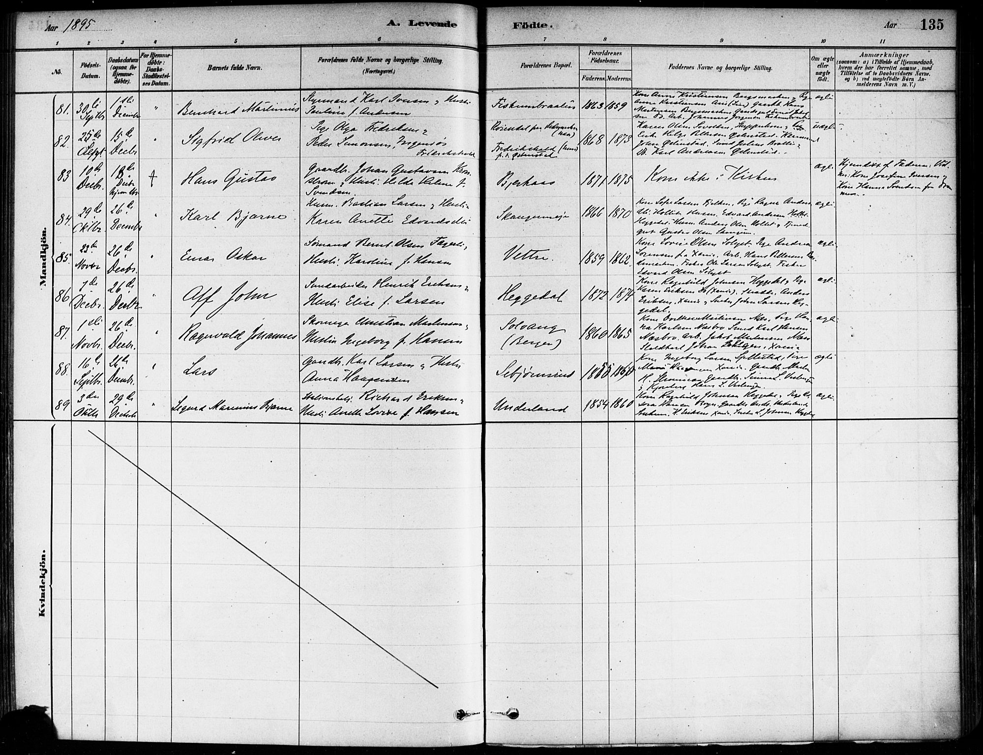 Asker prestekontor Kirkebøker, SAO/A-10256a/F/Fa/L0013: Parish register (official) no. I 13, 1879-1896, p. 135